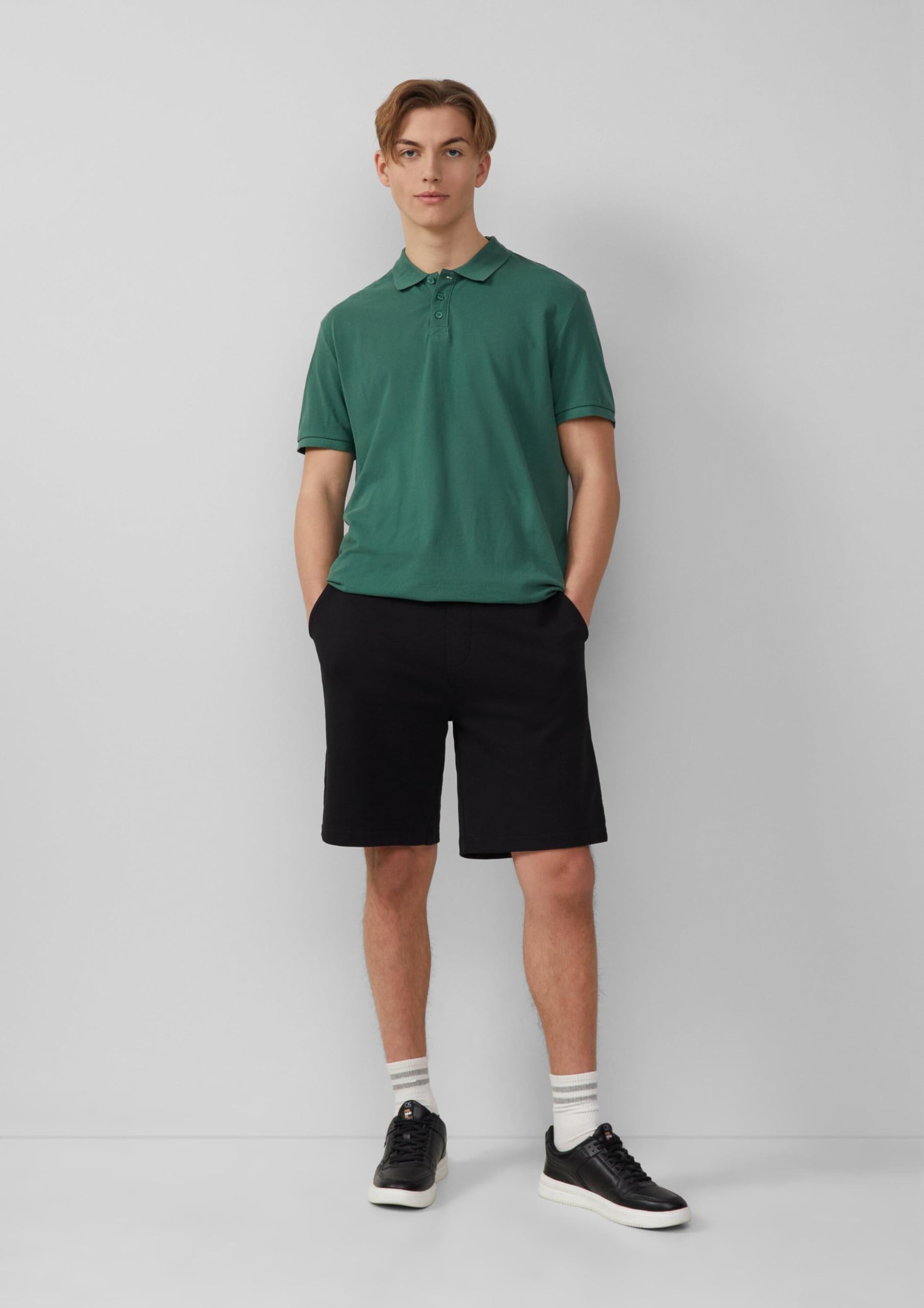 s.Oliver QS 2165556 Sweat Bermuda Grau Meliert