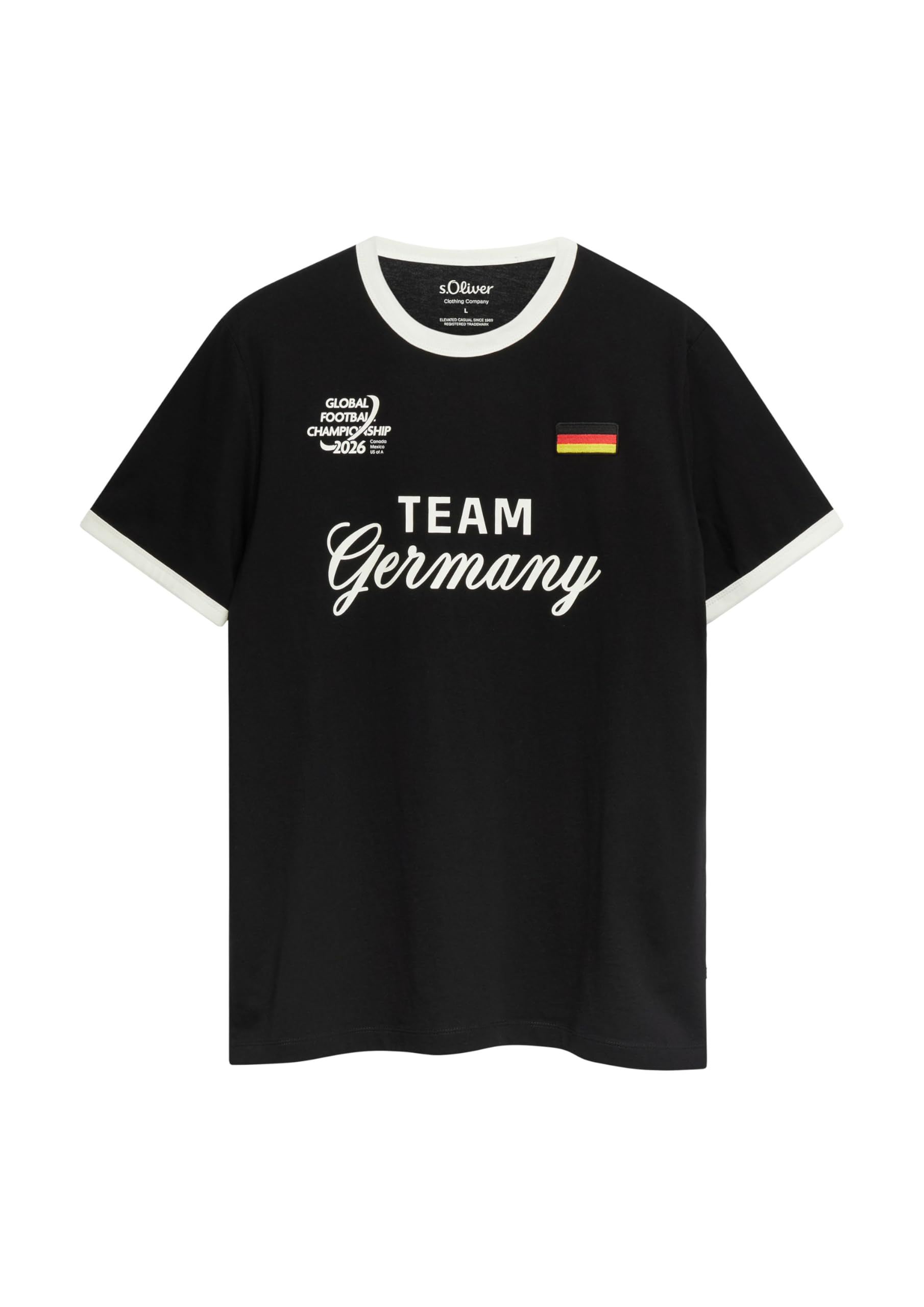 s.Oliver Junior Fußball T-Shirt schwarz XL Print