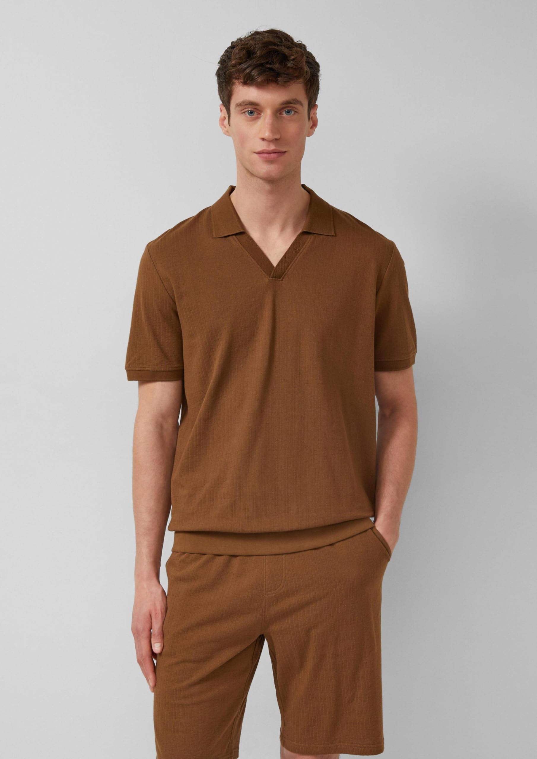 s.Oliver Junior Polo-Shirt Baumwolljersey Gr. M dunkelbraun