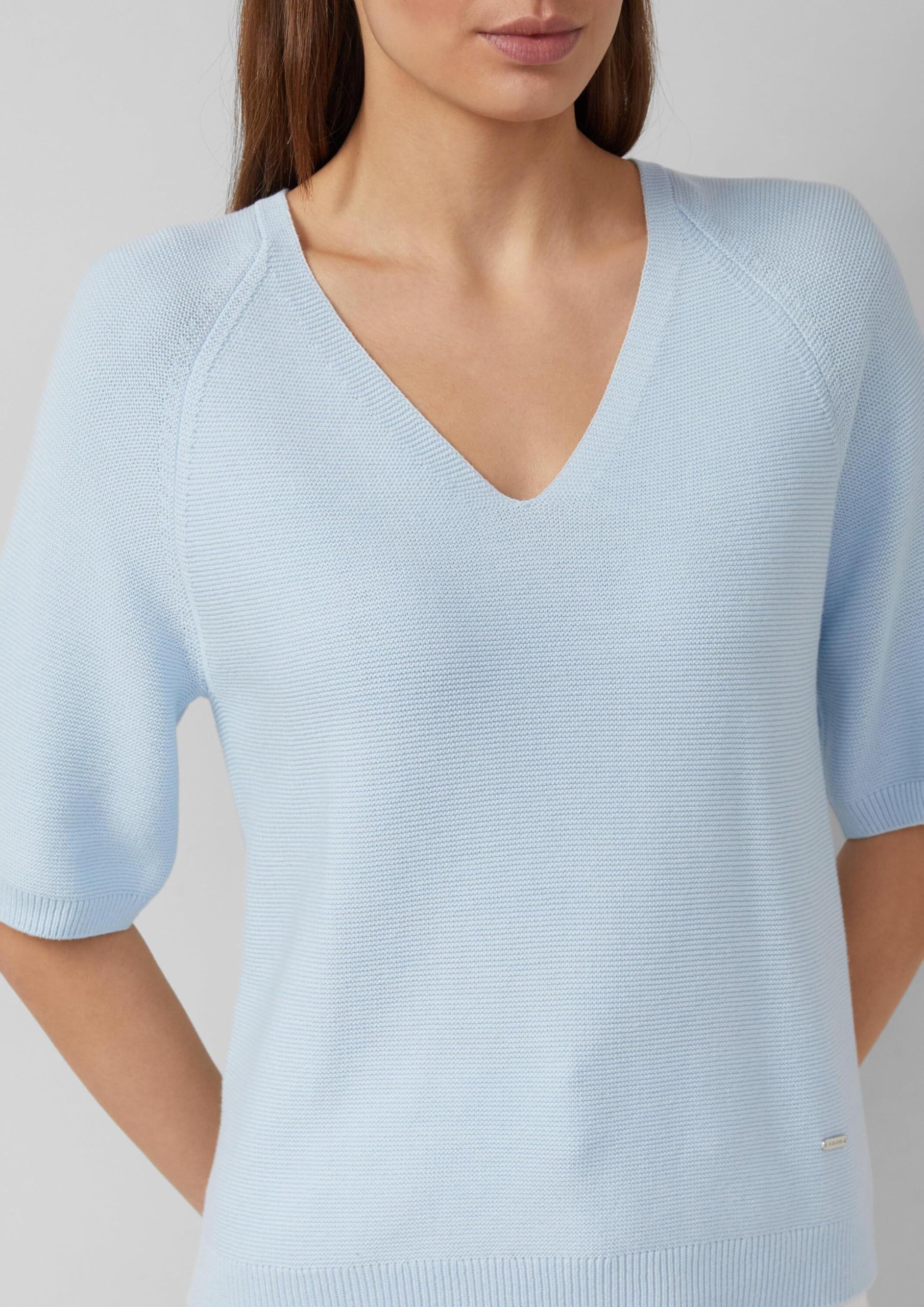 s.Oliver Red Label Strickpullover Kurzarm V-Ausschnitt