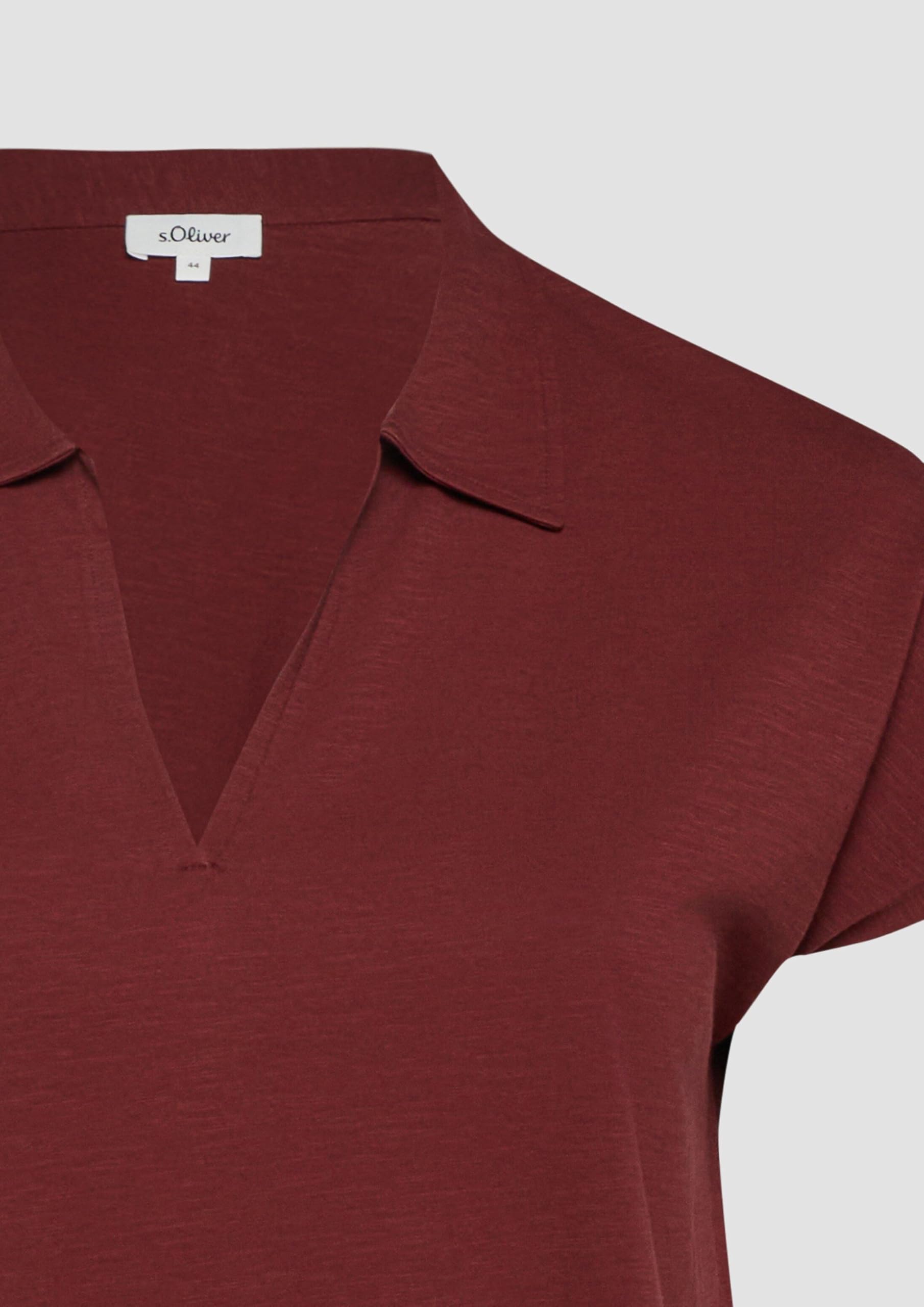 s.Oliver RED LABEL Poloshirt ärmellos Flammgarn-Jersey