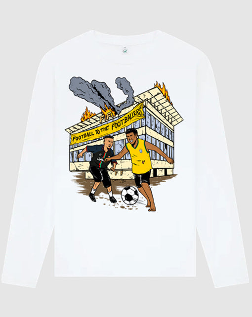dna merch Football To The Footballers Langarmshirt Schwarz Biobaumwolle
