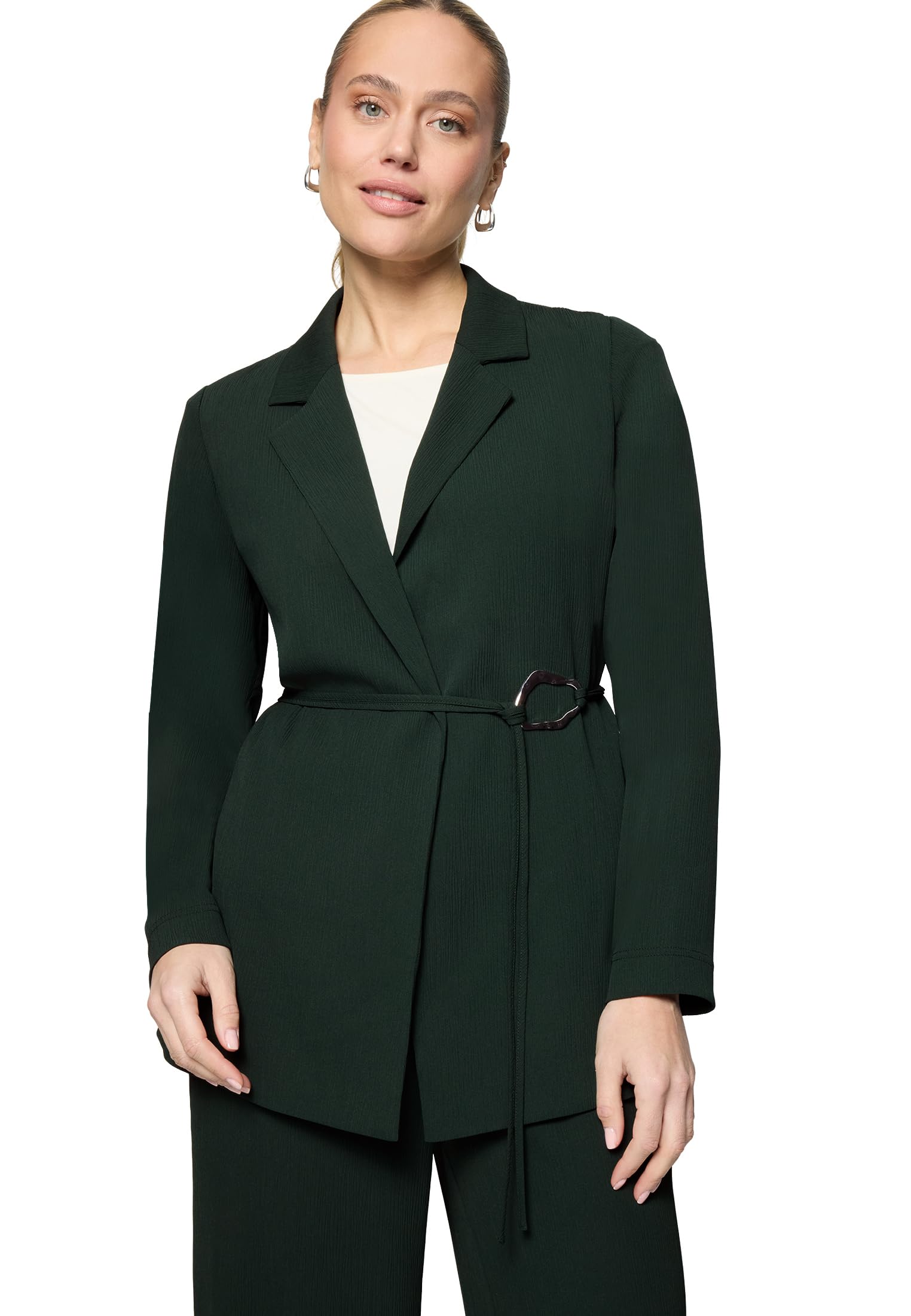 zero Longblazer strukturiert Bindedetail Blazer 40 Green Forest