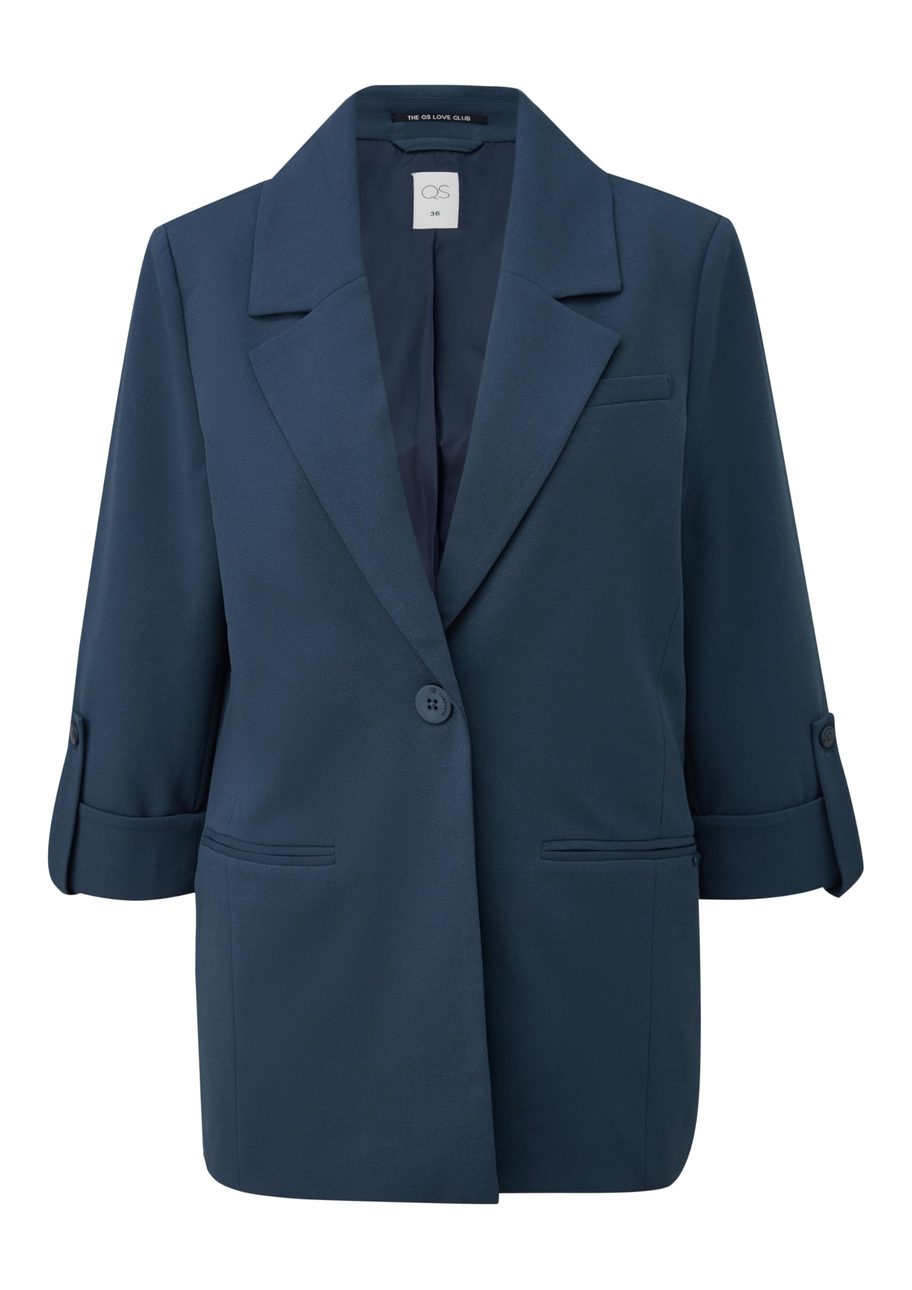 s.Oliver QS Blazer mit Turn-ups Gr. 40 tiefblau