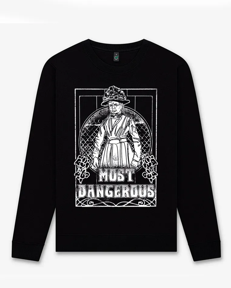 dna merch Most Dangerous Mother Jones Pullover schwarz historisch