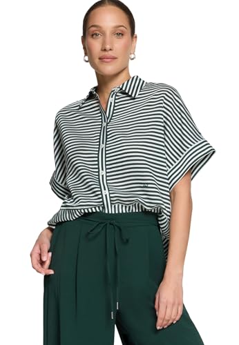zero Hemdbluse mit Streifen Bluse 40 Green Cream gestreift