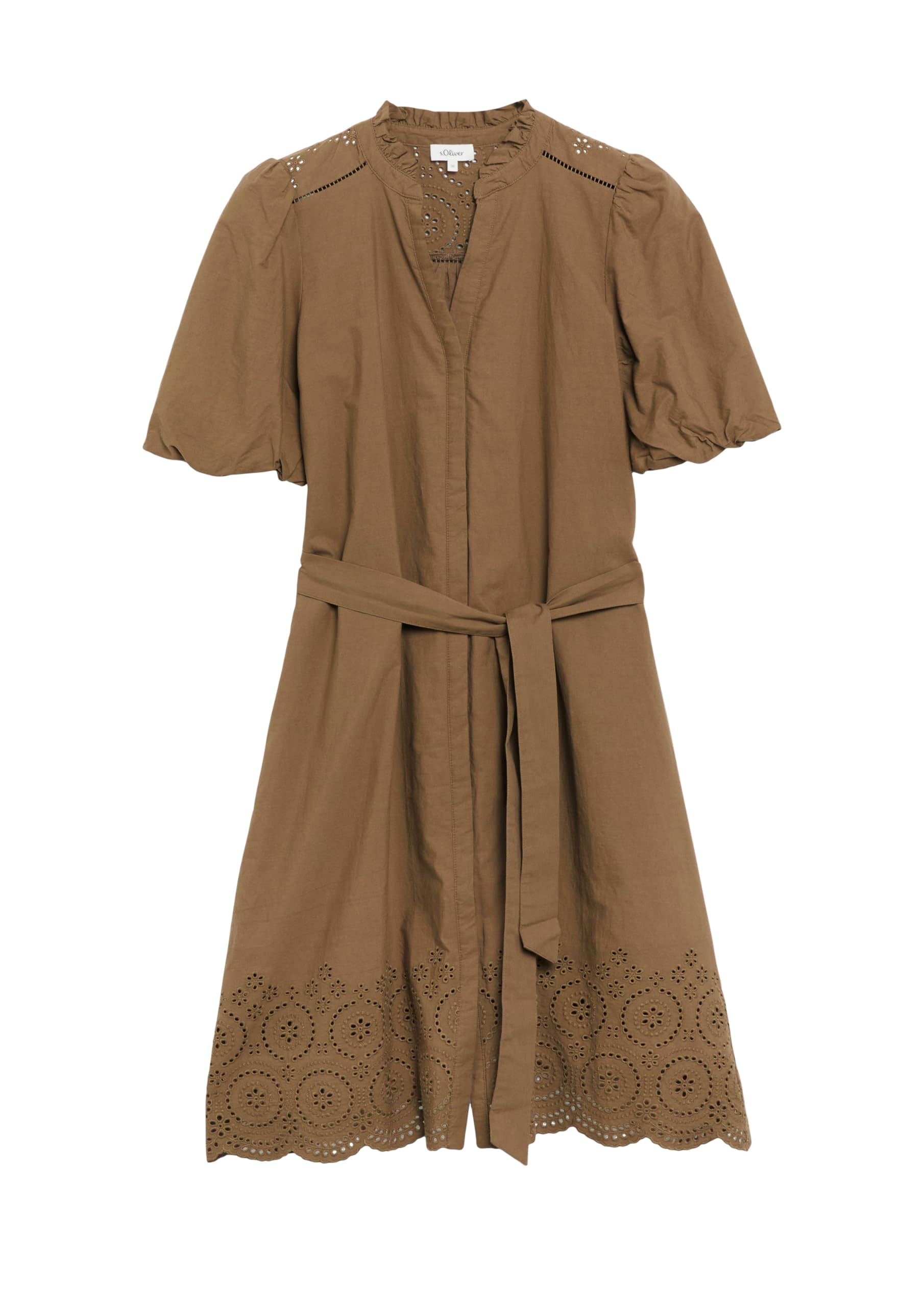 s.Oliver Red Label Kleid Lochstickerei Baumwolle weiß