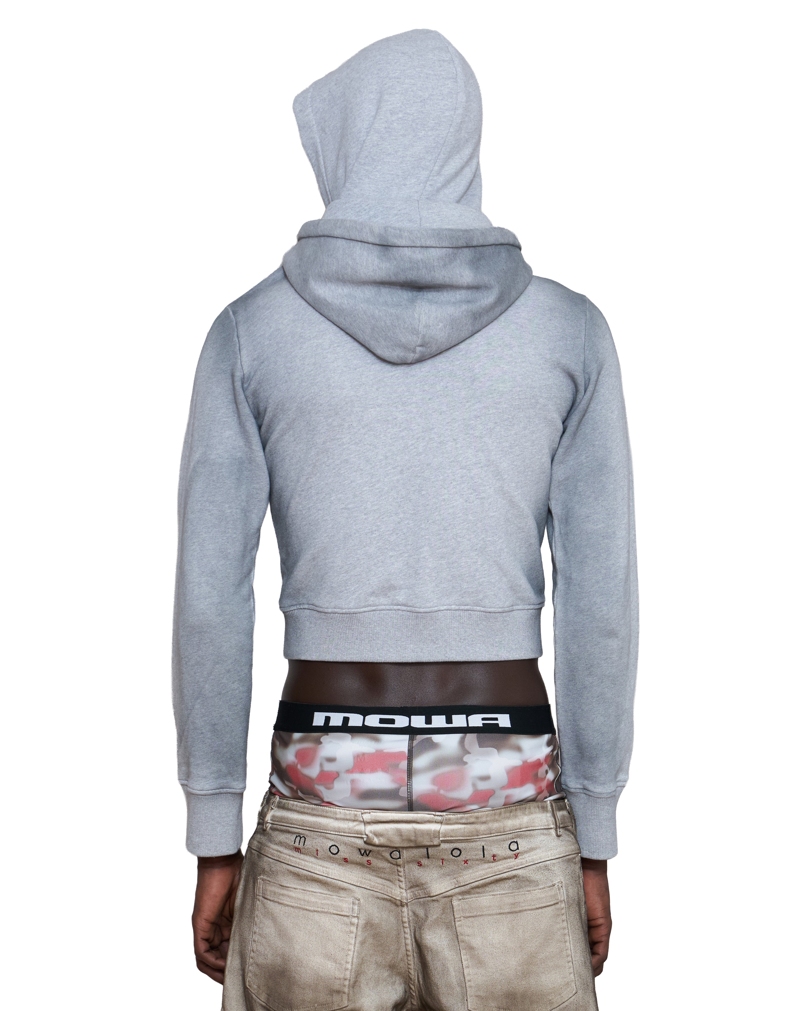 Mowalola Double D Hoodie Grey Hoodie Grau Cropped