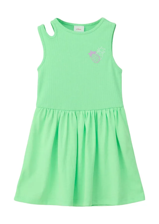 s.Oliver Junior Kleid ärmellos Ripp 92 limettengrün Cut-Outs