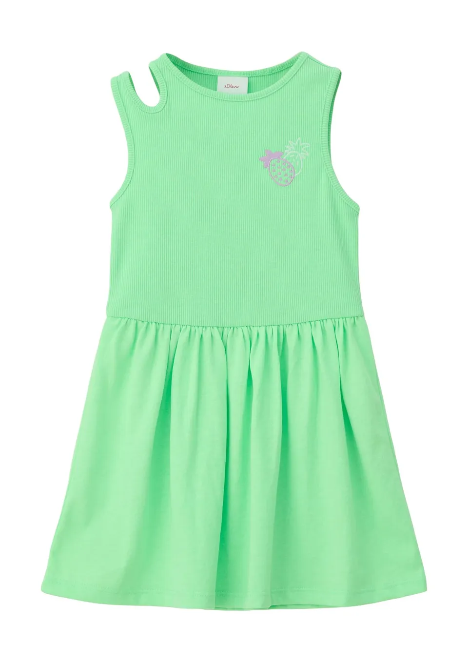 s.Oliver Junior Kleid ärmellos Ripp 92 limettengrün Cut-Outs