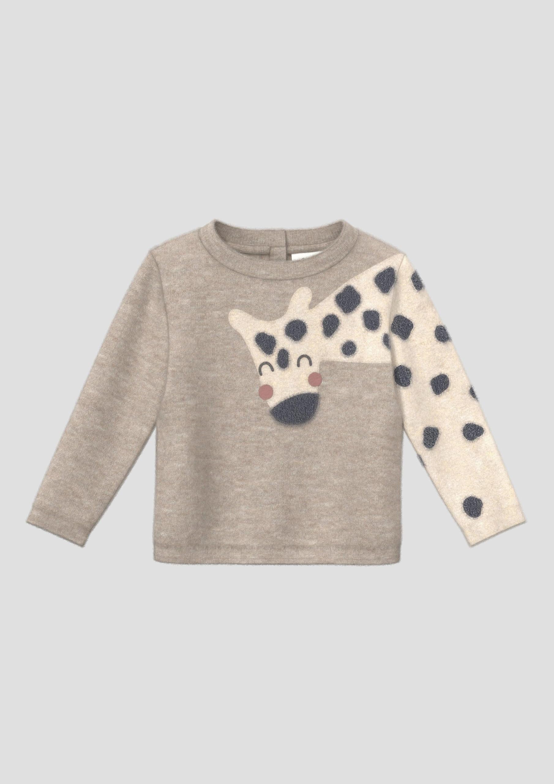 s.Oliver Red Label Flauschiger Strickpullover mit Artwork Gr. 68
