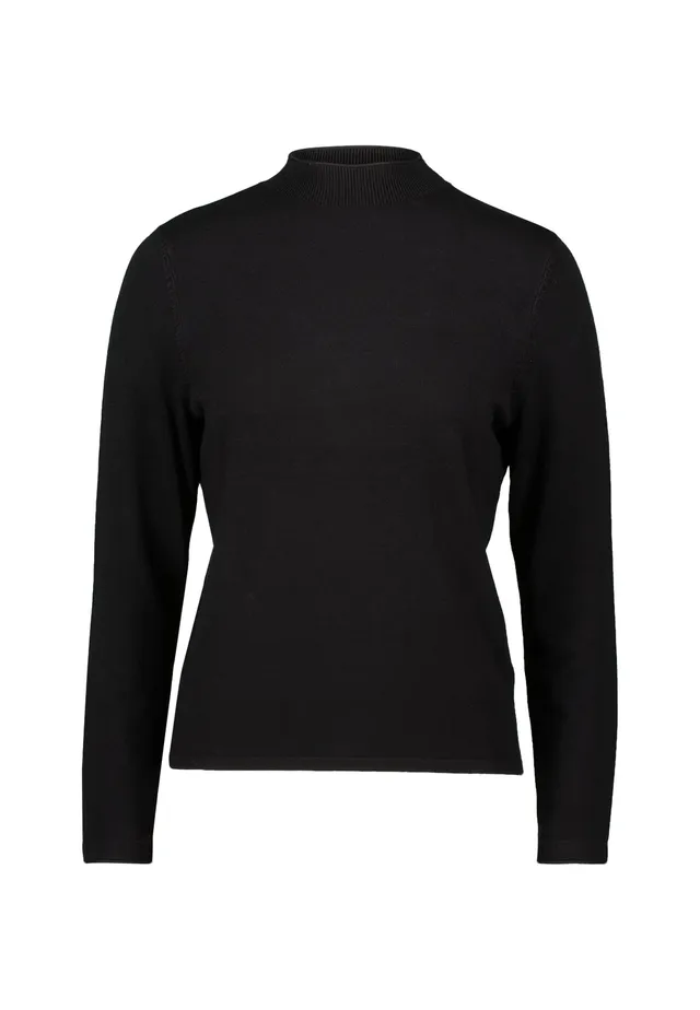 zero Feinstrickpullover hoher Kragen Black Beauty Gr.40