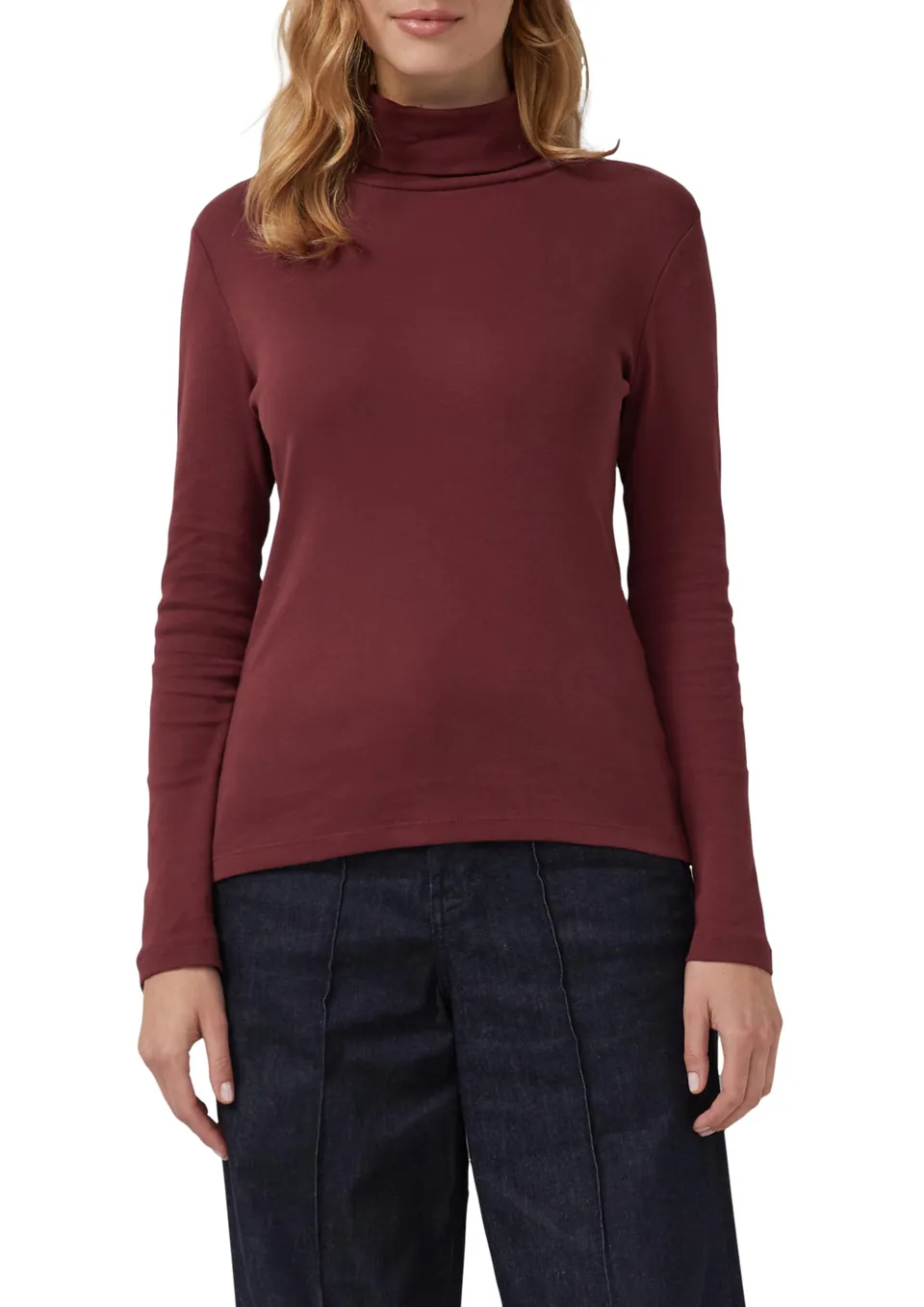 s.Oliver Longsleeve Slim Fit Rollkragen bordeaux Gr.42