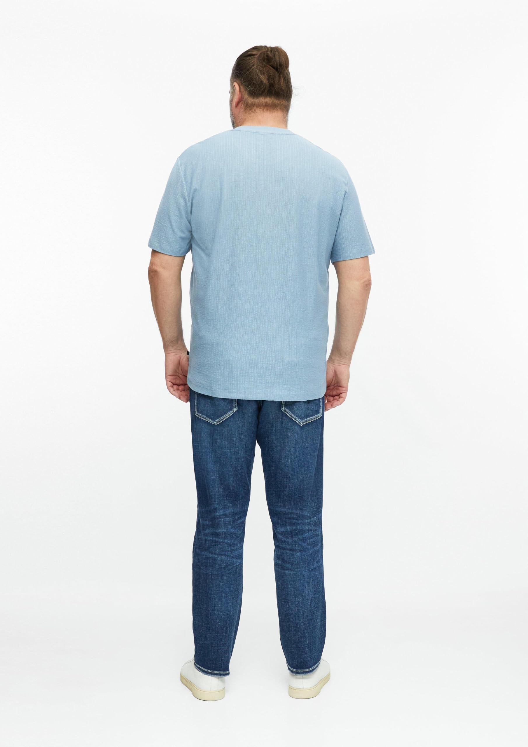 s.Oliver Junior T-Shirt Rippstruktur Hellblau 3XL
