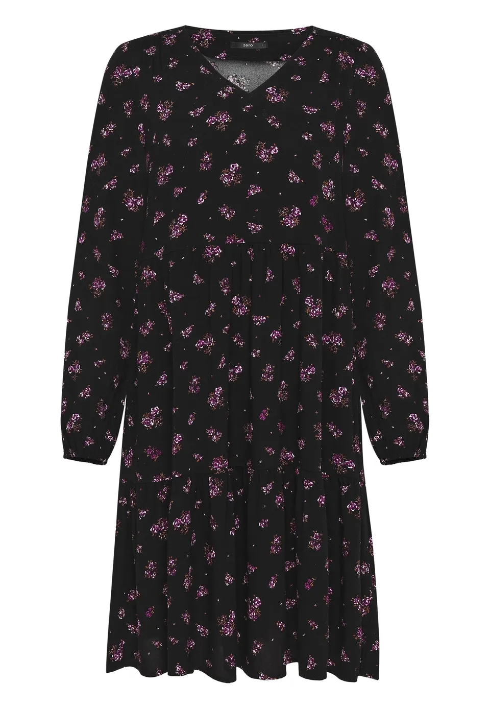 zero Blusenkleid mit Blumen Kleid 40 Black Pink