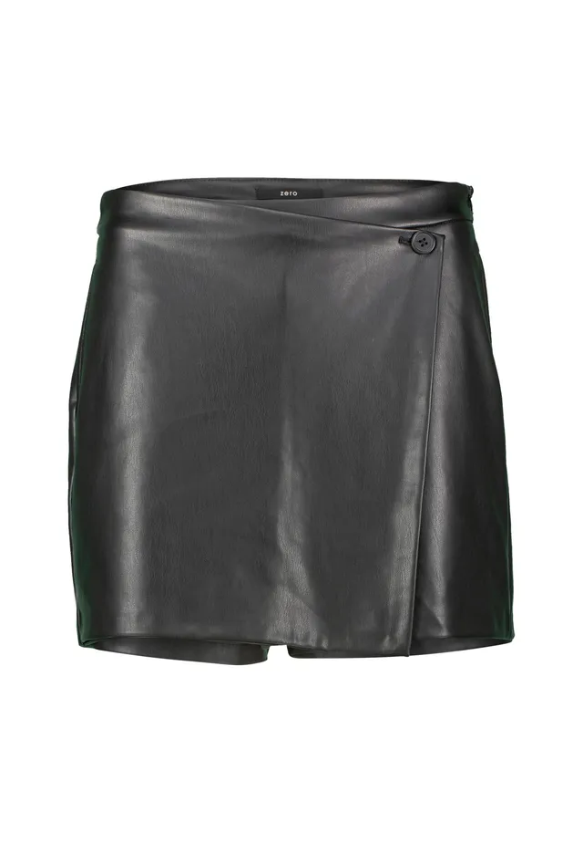 zero Skorts Lederoptik Gr.40 Black Beauty Schwarz