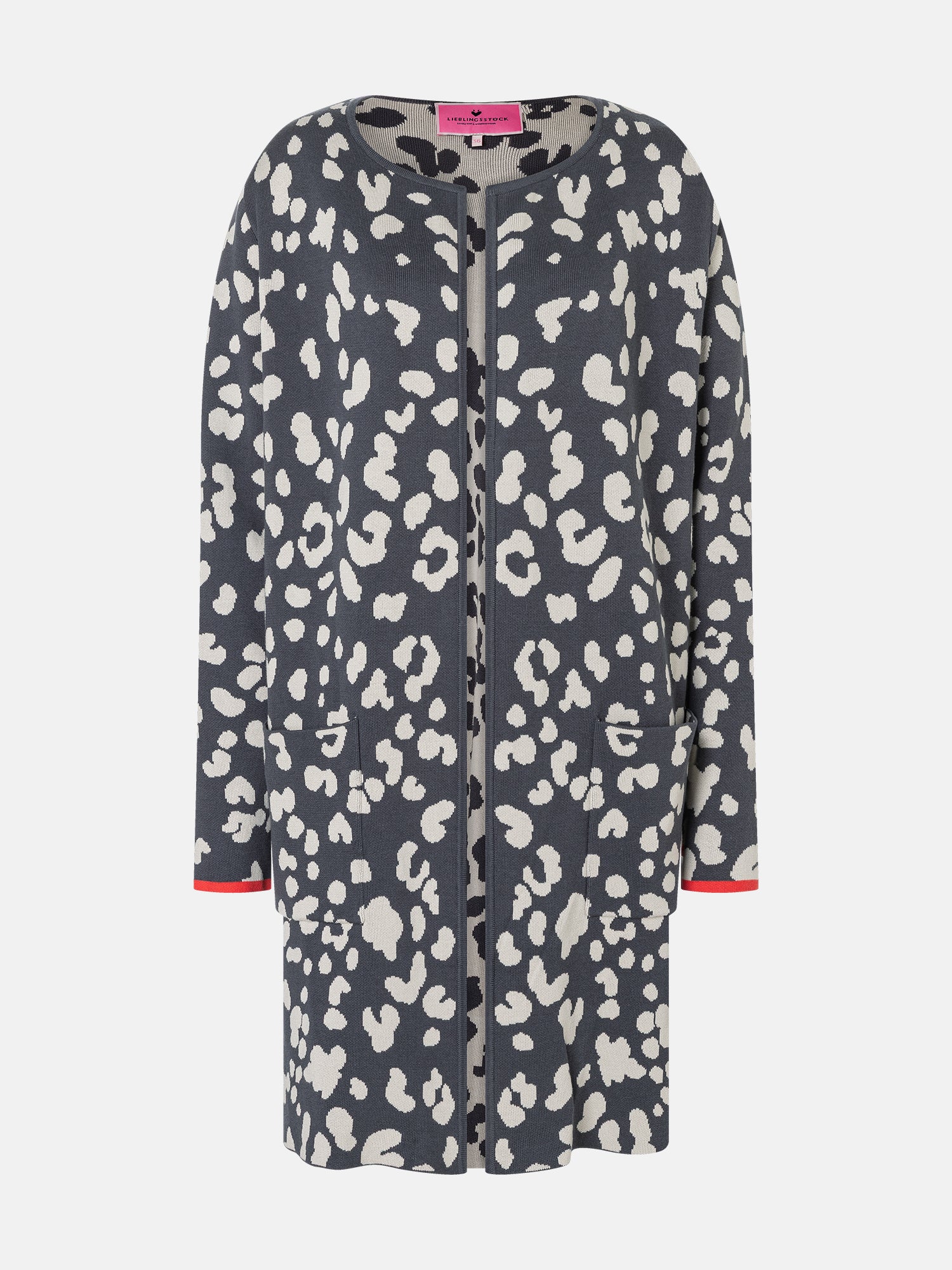 Lieblingsstück DorleL Strickjacke anthra Animal-Print