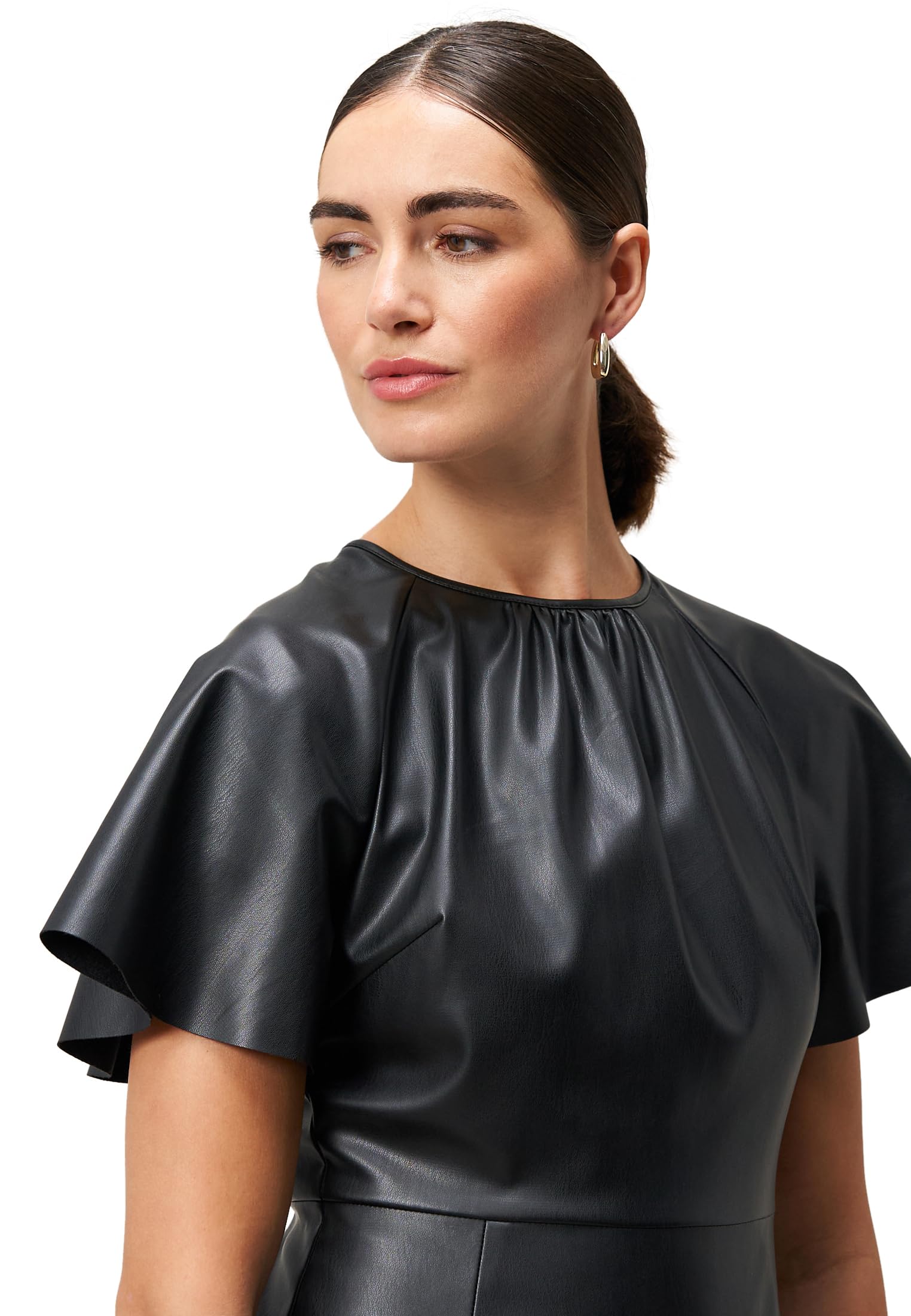 zero Midikleid Lederoptik Gr. 40 Black Beauty Abend