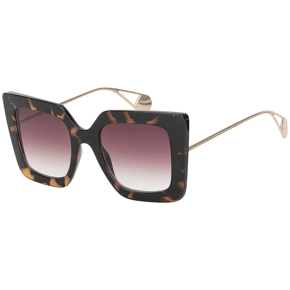BEZLIT Oversize Sonnenbrille eckig Schwarz-gelb UV400