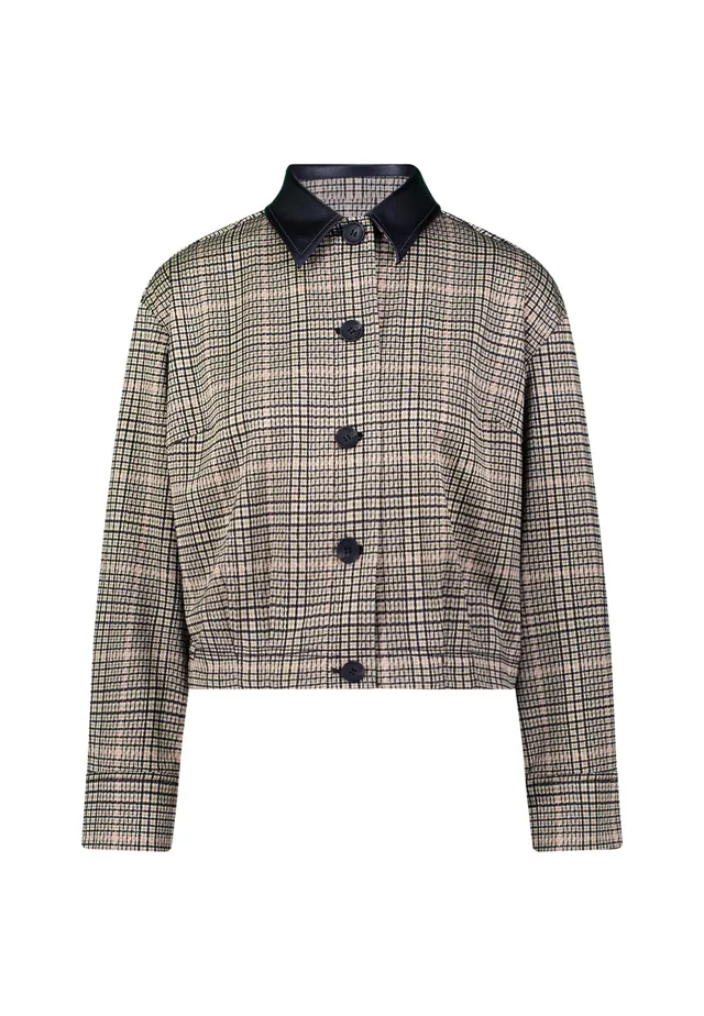 zero Karo-Jacke mit Knopfleiste Beige-Black Gr.40