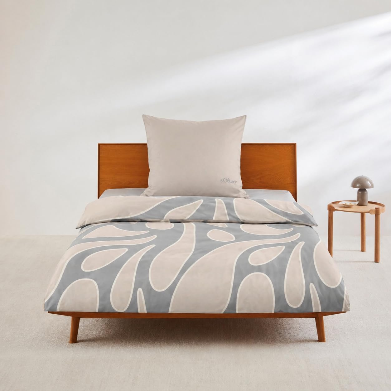 s.Oliver Mako-Satin Bettwäsche 135x200 hellblau Muster
