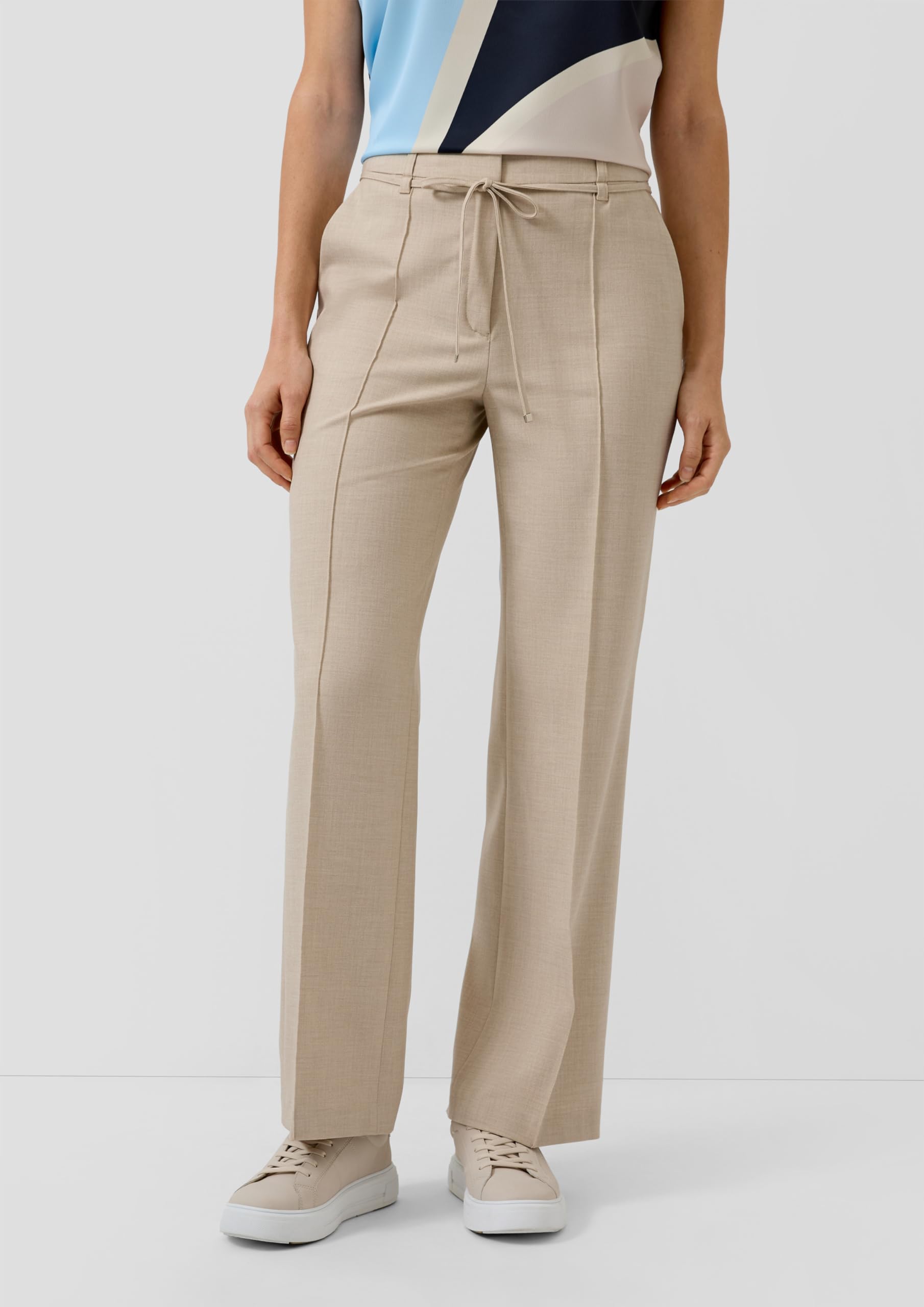 s.Oliver Black Label Hose Wide Leg Beige Gr.40 Bindegürtel