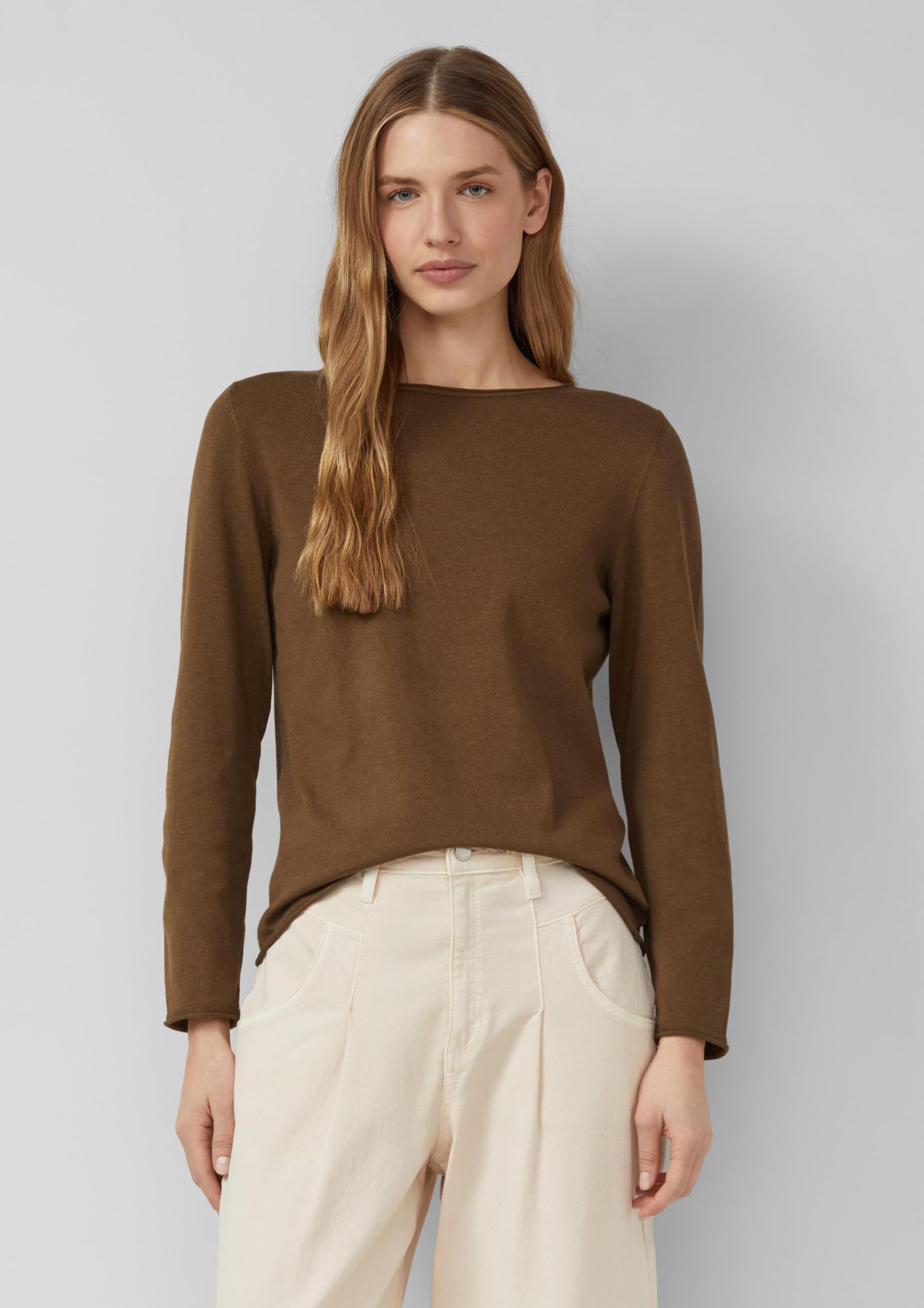 s.Oliver Red Label Feinstrickpullover Rollkanten Langarm