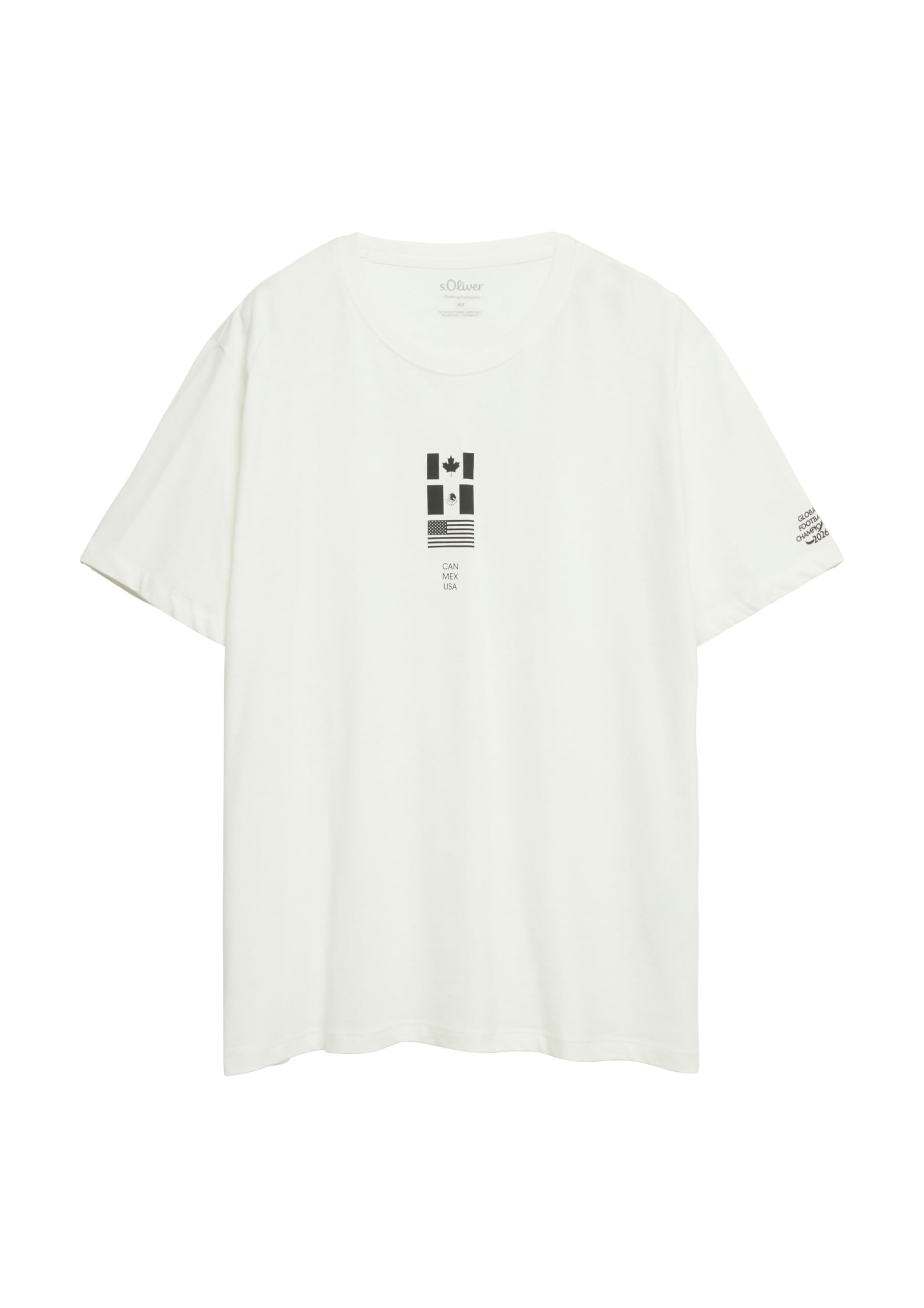s.Oliver Front- und Rückenprint T-Shirt 3XL Ecru