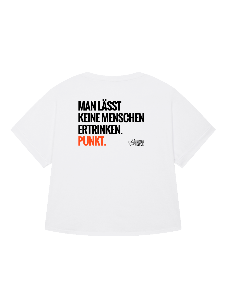 dna merch United4Rescue MAN LÄSST KEINE MENSCHEN T-Shirt Damen schwarz
