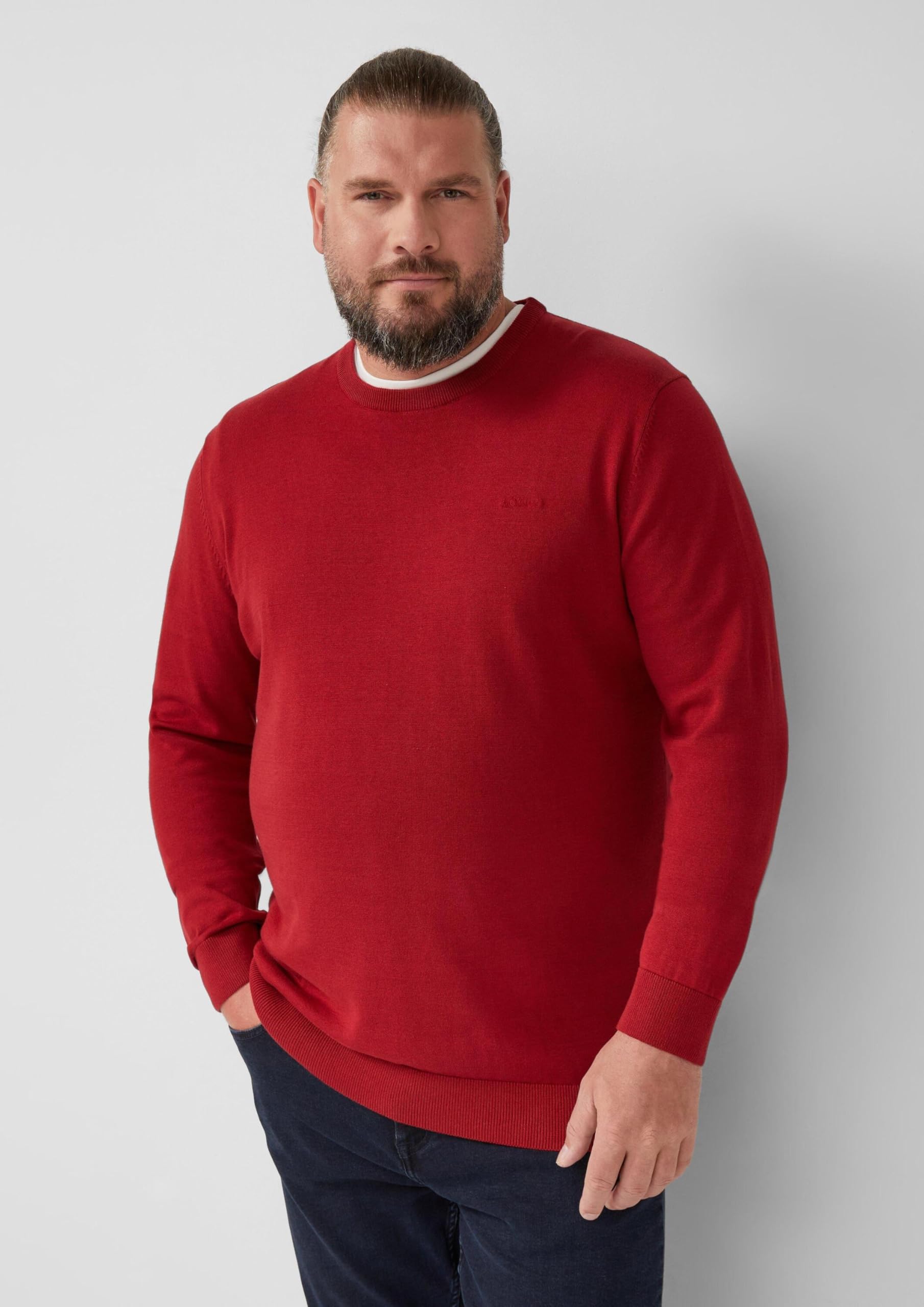 s.Oliver RED LABEL Crew Neck Big Size Pullover Blau aus Strick