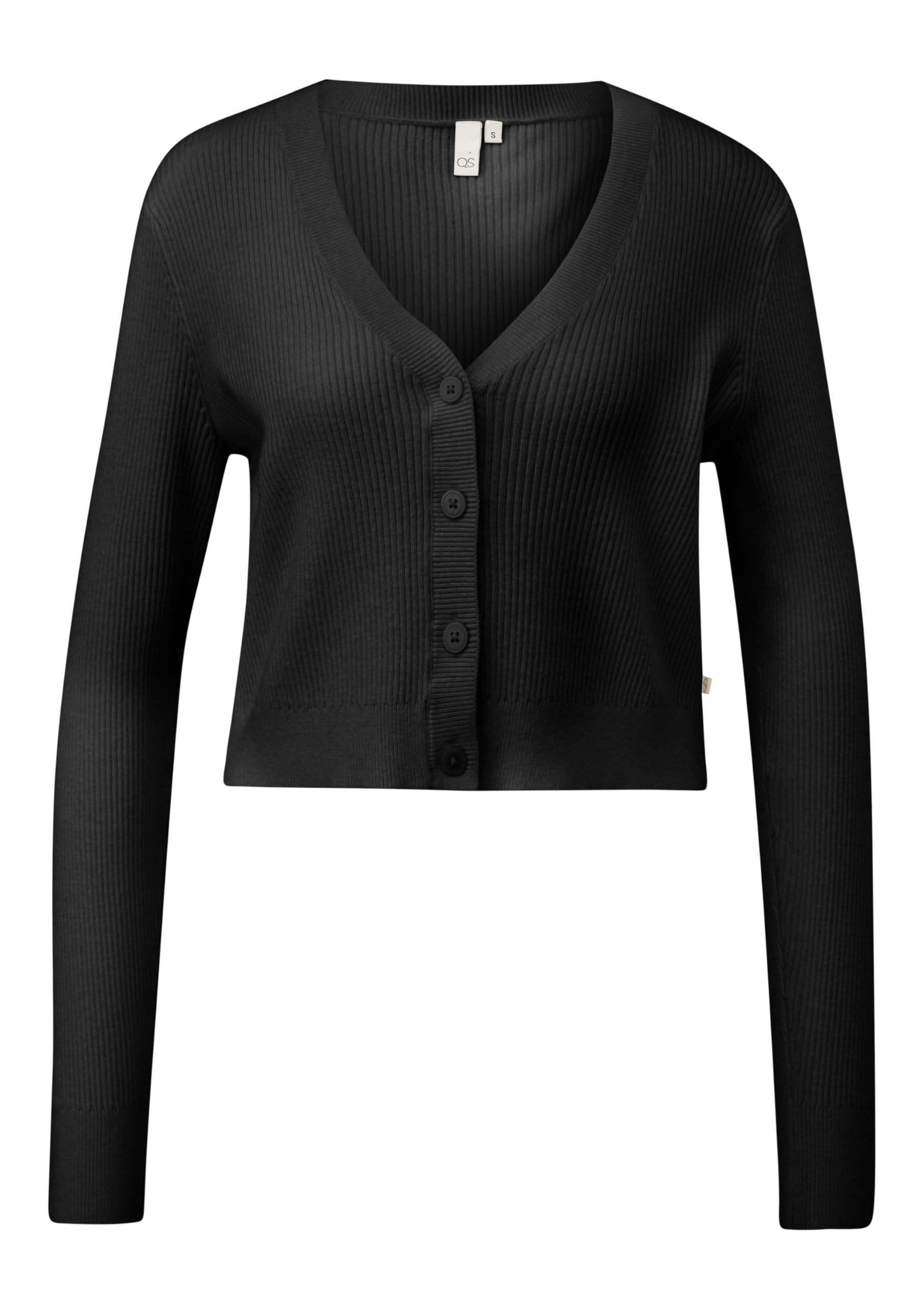 s.Oliver QS Strickjacke kurz Rippstruktur Knopfleiste