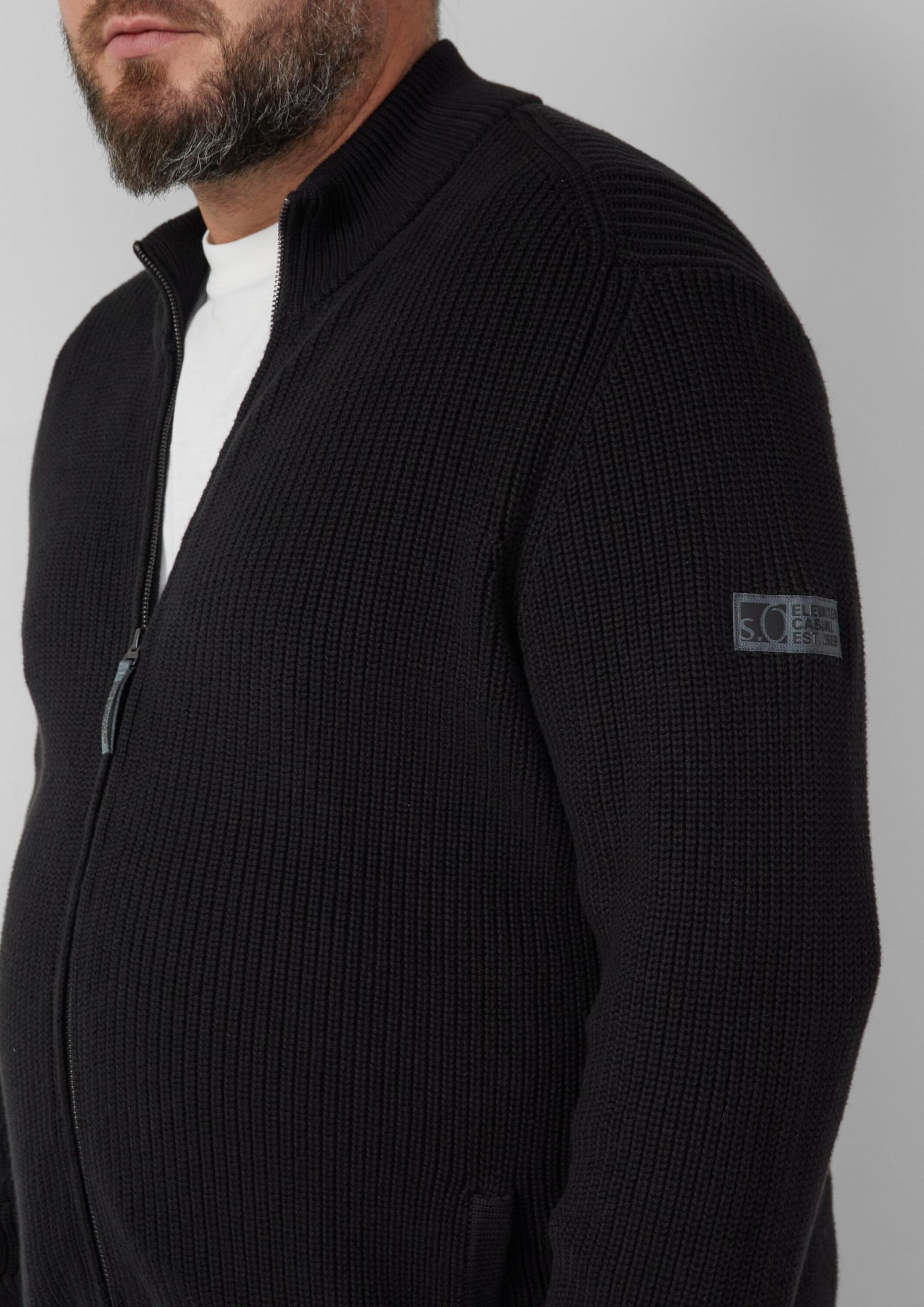 s.Oliver RED LABEL Strickjacke mit Reissverschluss 4XL Struktur