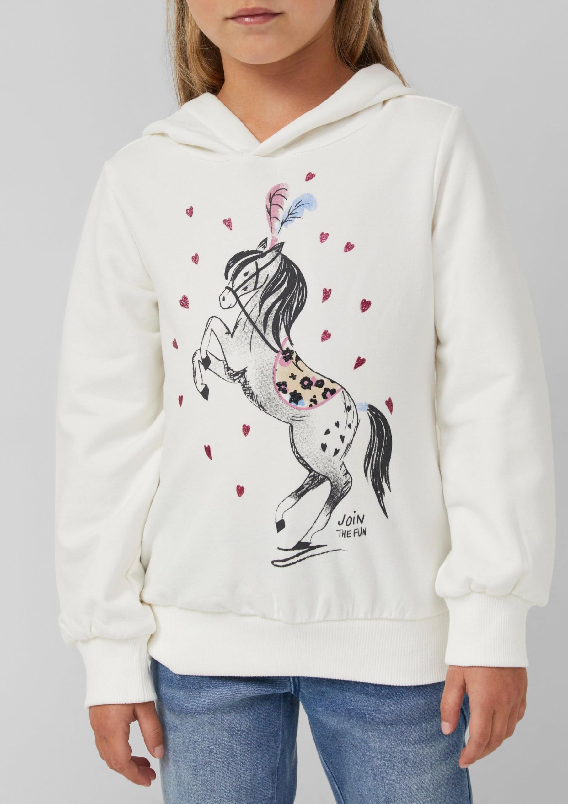 s.Oliver Red Label Hoodie Weiß Glitzerprint Große Größen