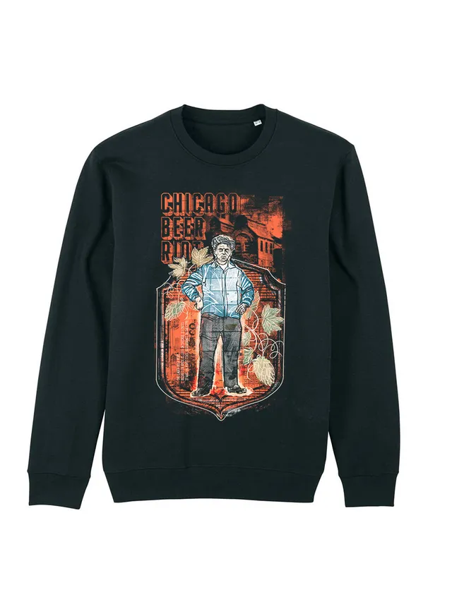 dna merch Chicago Lager Beer Riot Sweatshirt History-Print