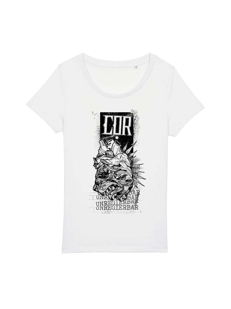 dna merch COR Herztier Unregierbar Damen T-Shirt Weiß