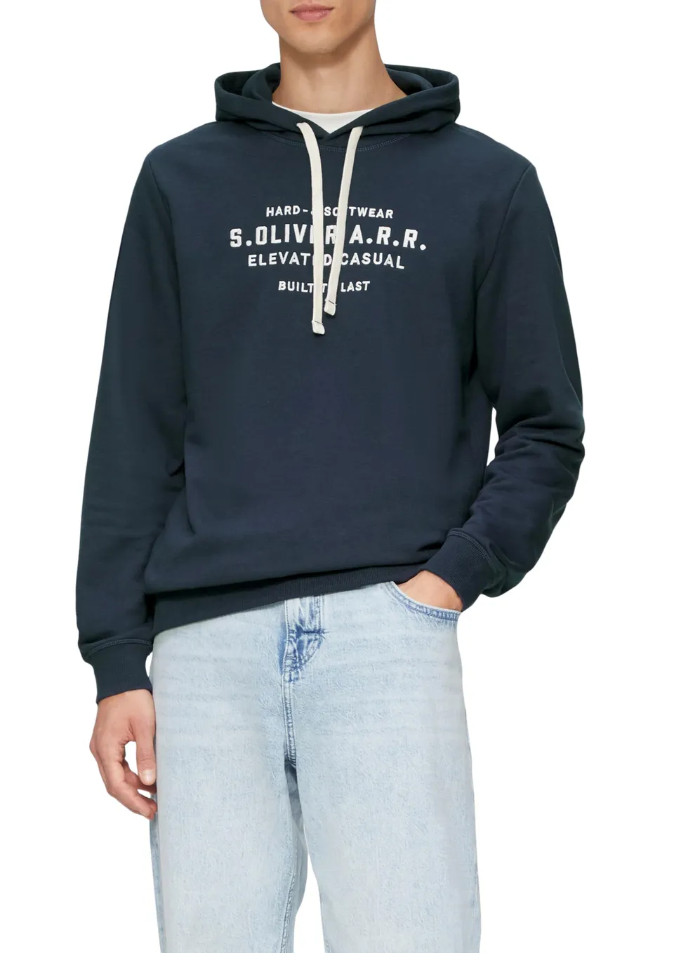 s.Oliver RED LABEL Hoodie mit Stickerei tiefblau L