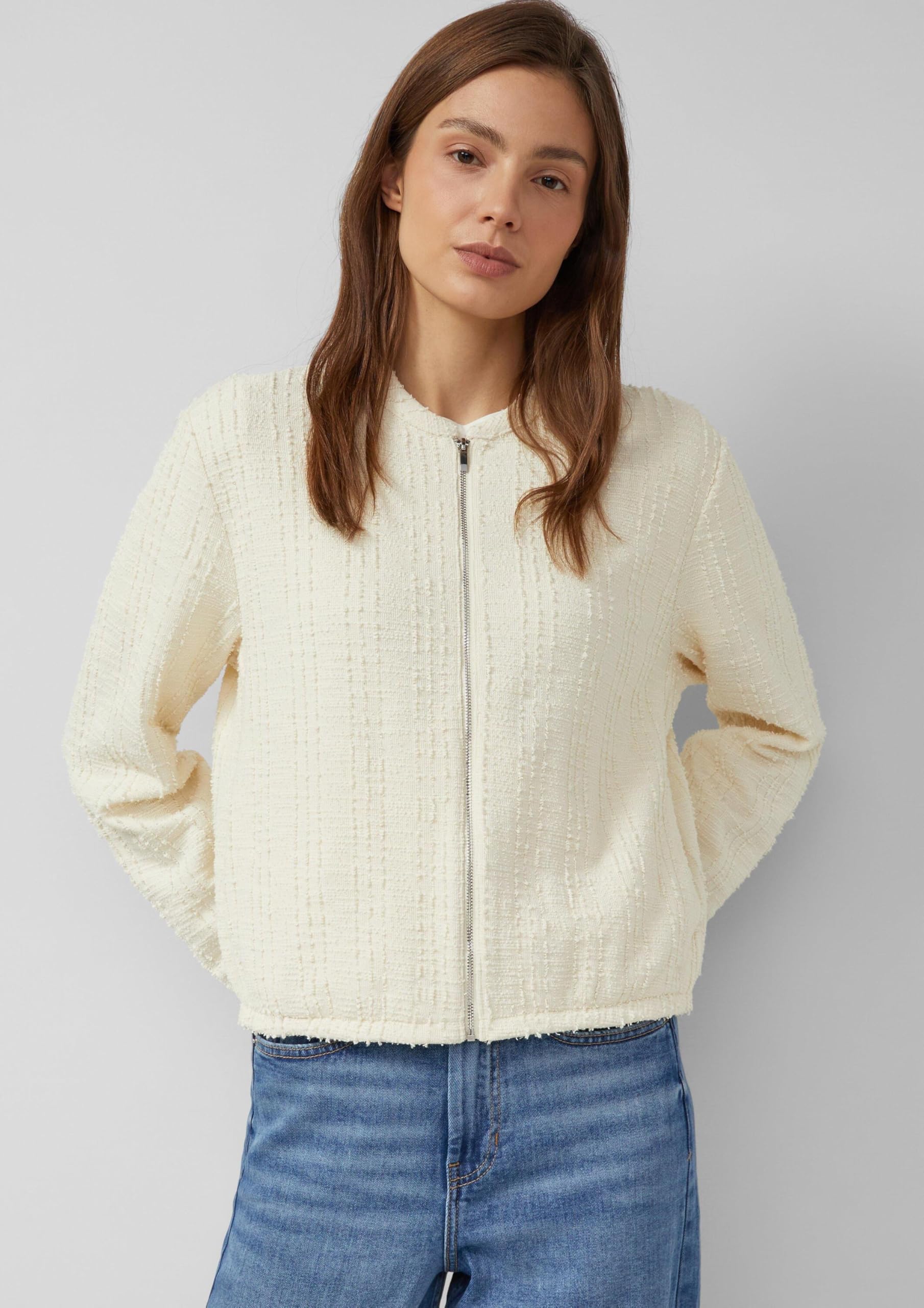 s.Oliver Red Label Sweatshirt-Jacke strukturiert Taschen