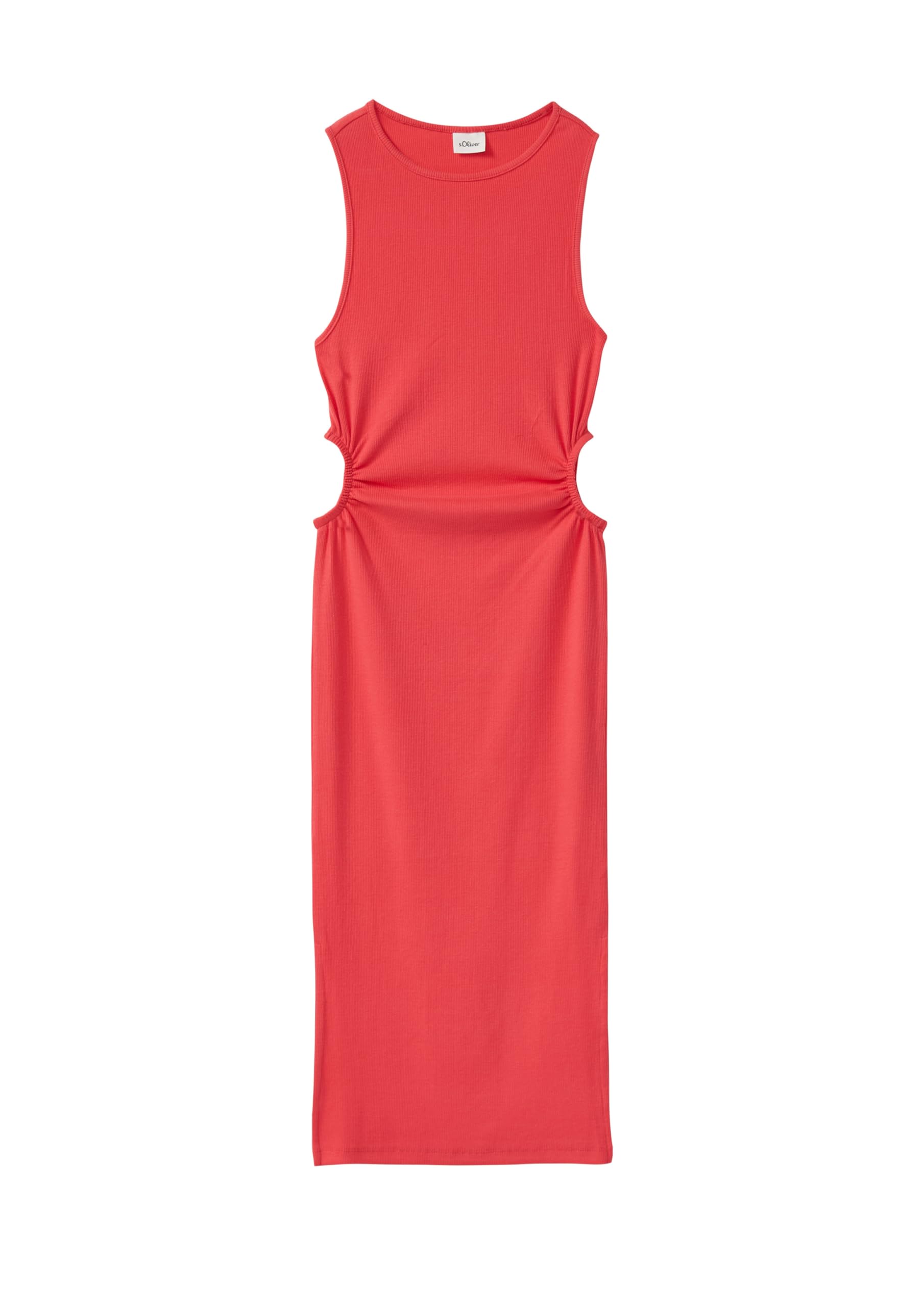 s.Oliver RED LABEL Geripptes Midi-Kleid mit Cut-Out Schlitz Navy 134