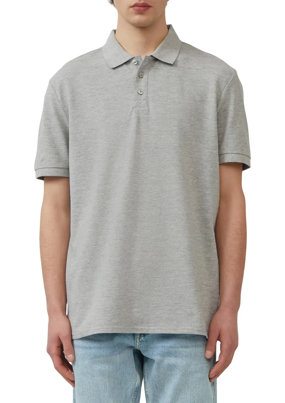 s.Oliver QS 2165559 Polo Shirt L Grau Meliert