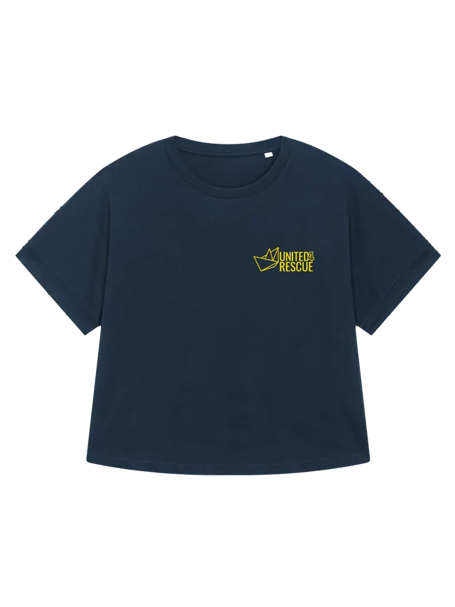 United4Rescue Frauen Roundback T-Shirt Logo klein Schwarz
