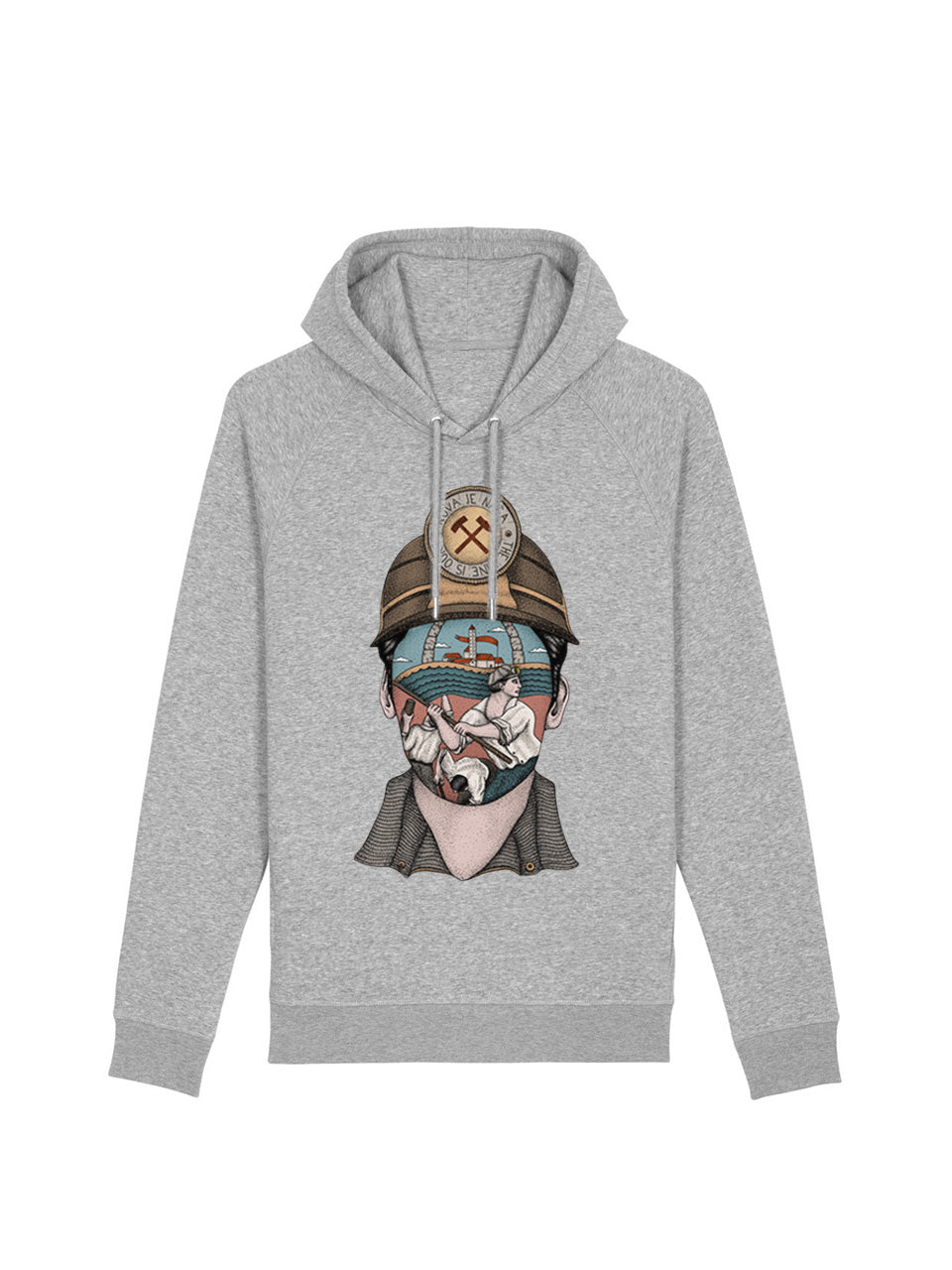 dna merch Die Mine gehört uns Kapuzenpullover burgunderrot