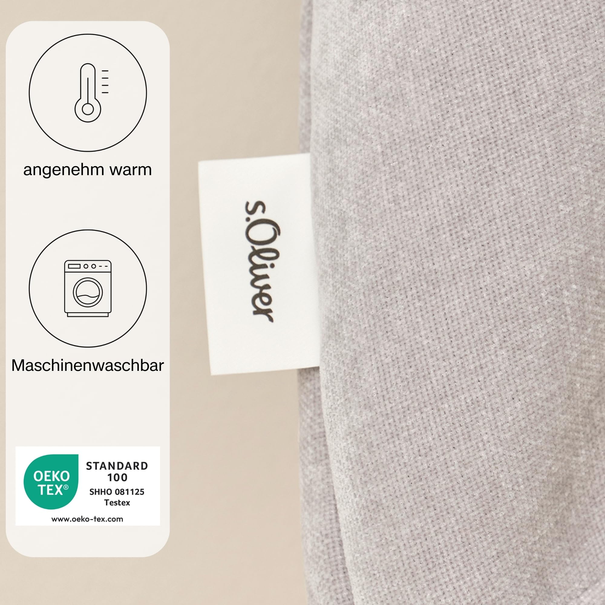 s.Oliver Lounge Hoodie Polyesterflausch grau Einheitsgröße