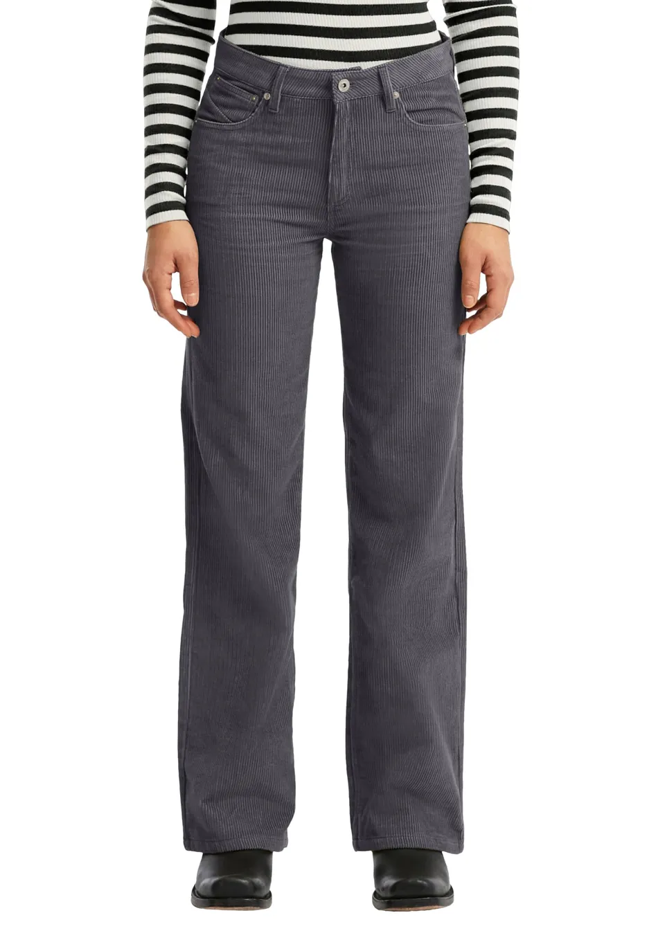 QS by s.Oliver Coated Trouser 2170529 Cordhose grau 42W/30L