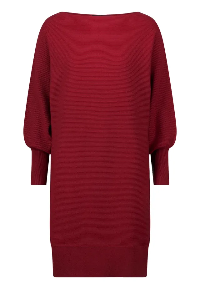 zero Strickkleid strukturiert U-Boot Cabernet Gr.40