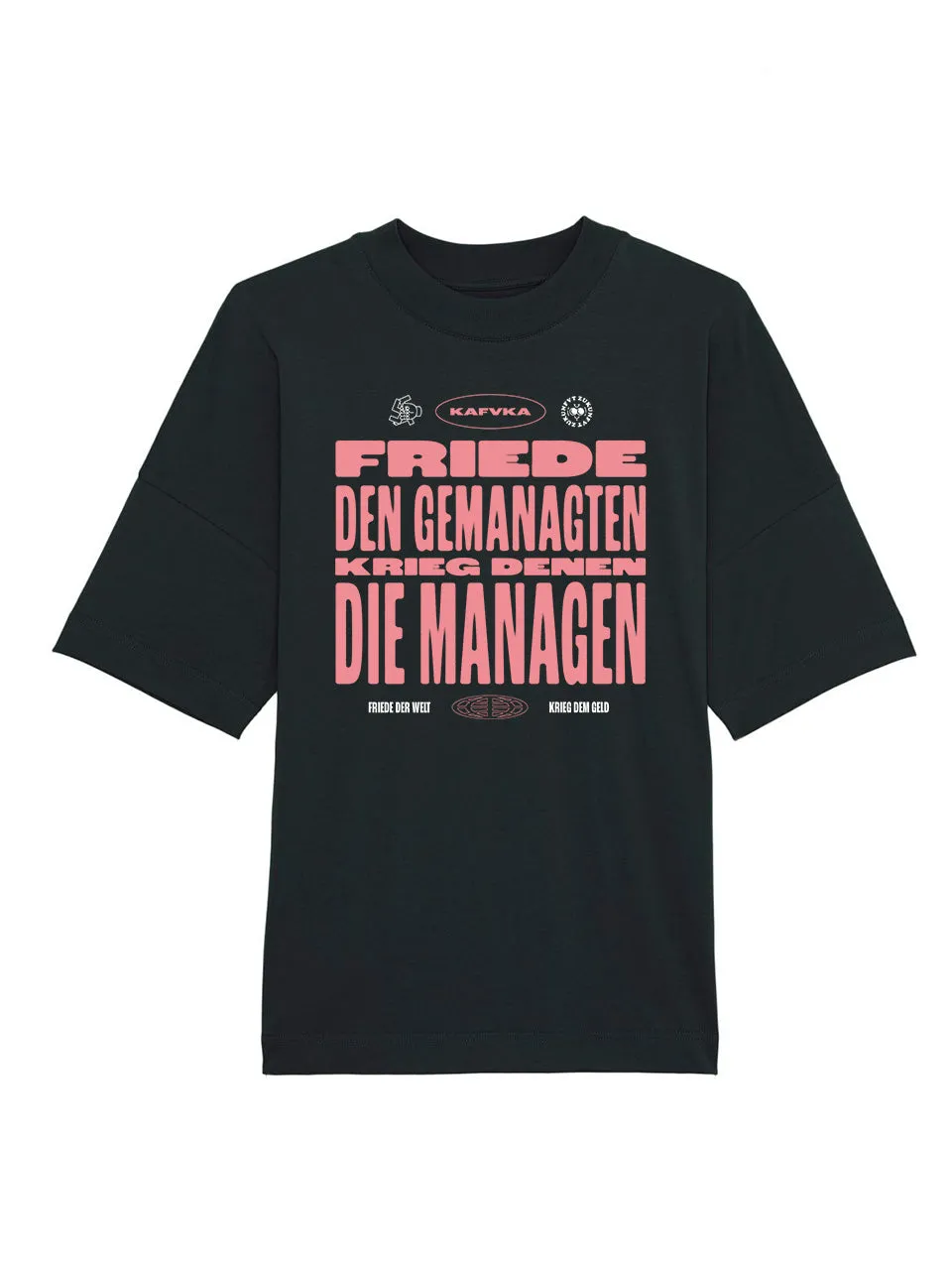 dna merch Kafvka Friede Den Gemanagten Oversized T-Shirt Schwarz