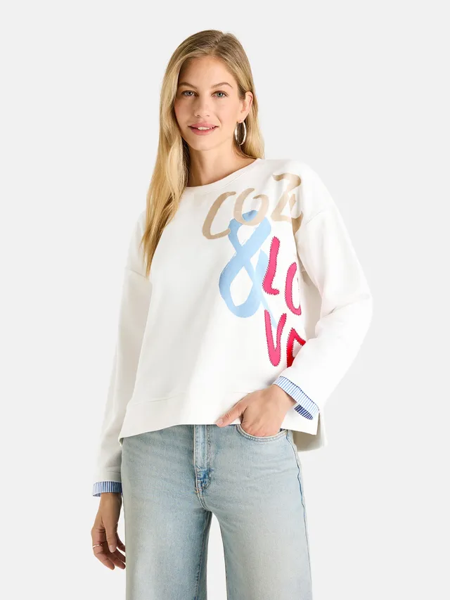 Lieblingsstück YamilaL Sweatshirt offwhite Hemd-Effekt