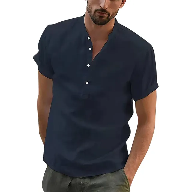 Singular AG Herren Leinenhemd Kurzarm Regular