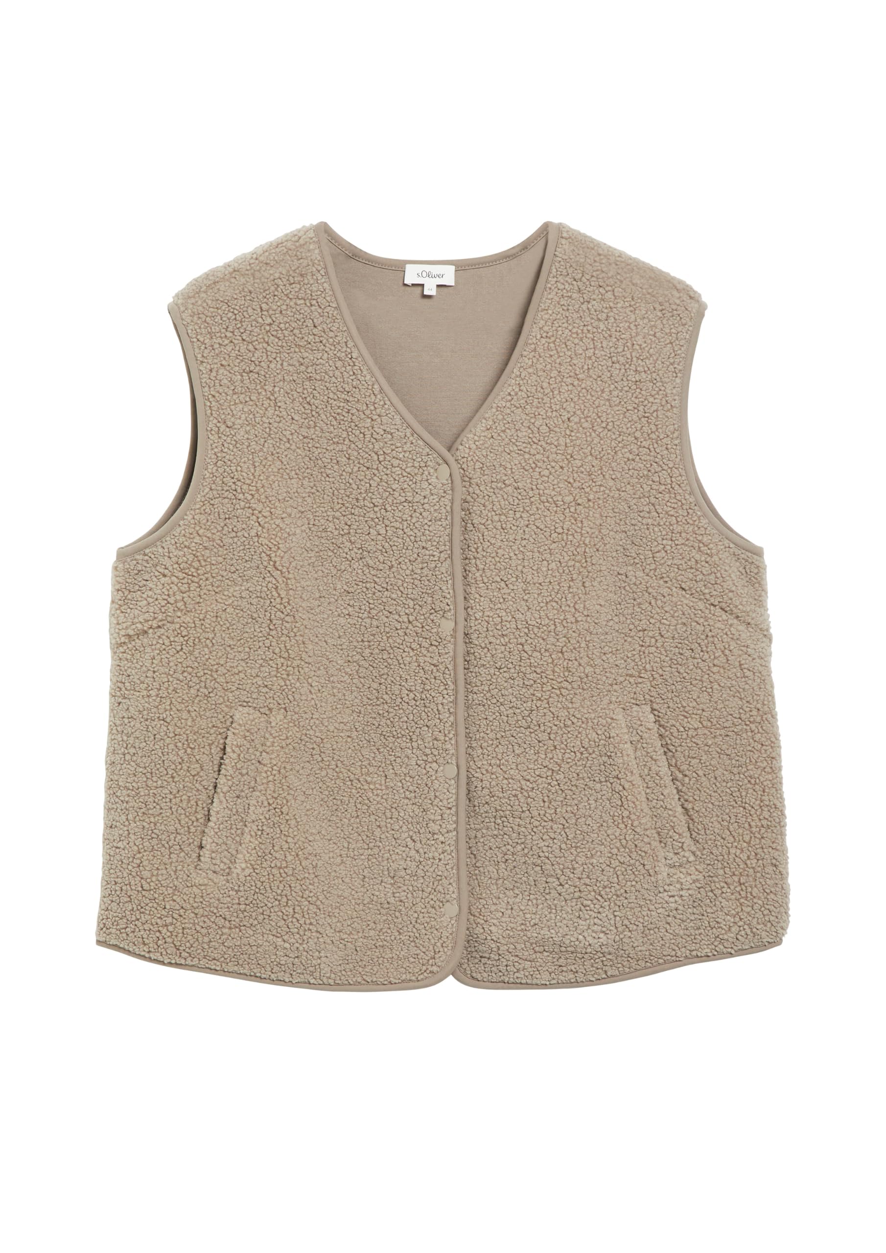 s.Oliver Red Label Teddy-Weste Relaxed Gr.48 grau