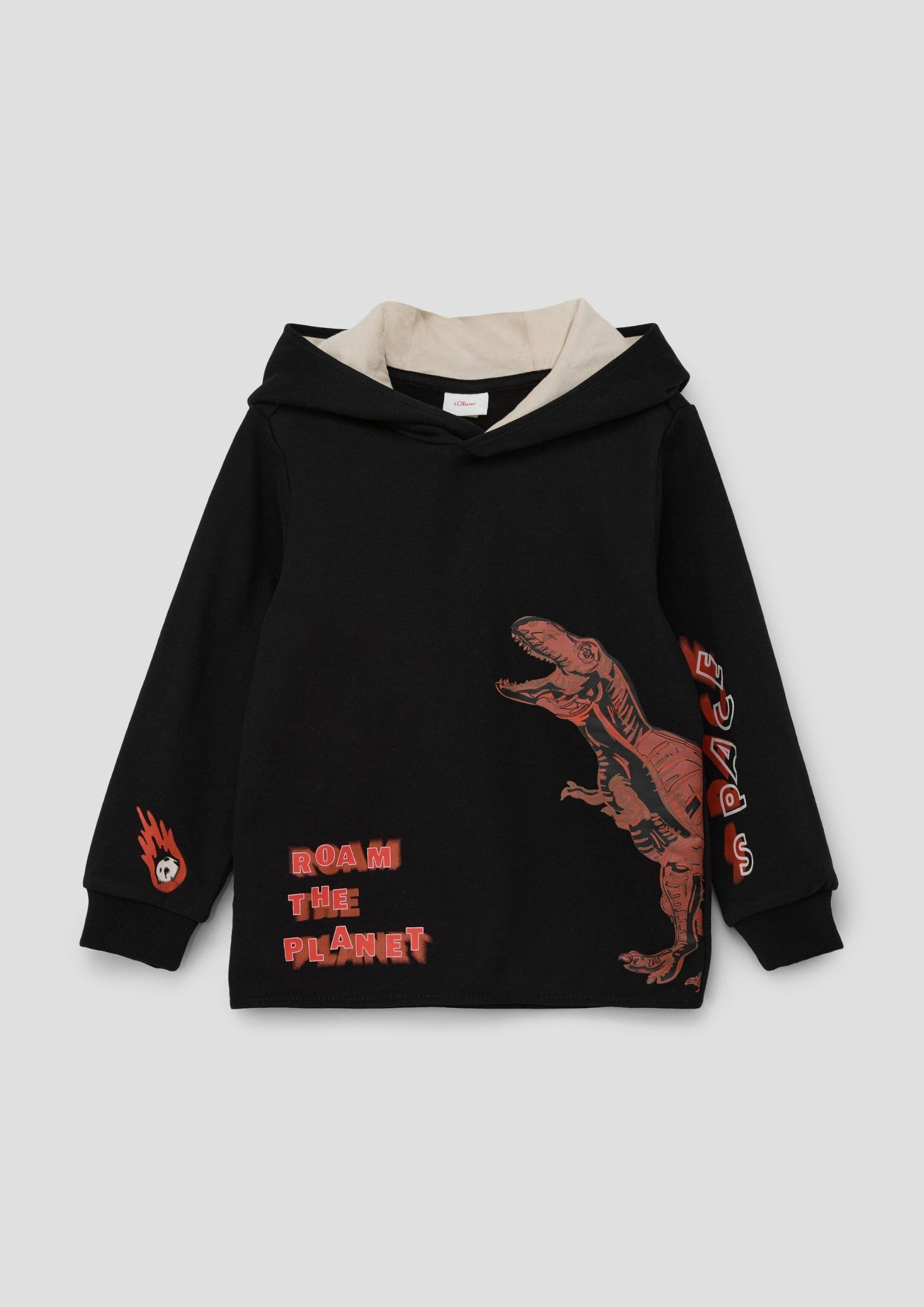 s.Oliver RED LABEL Kapuzenpulli Frontprint 92-98 schwarz
