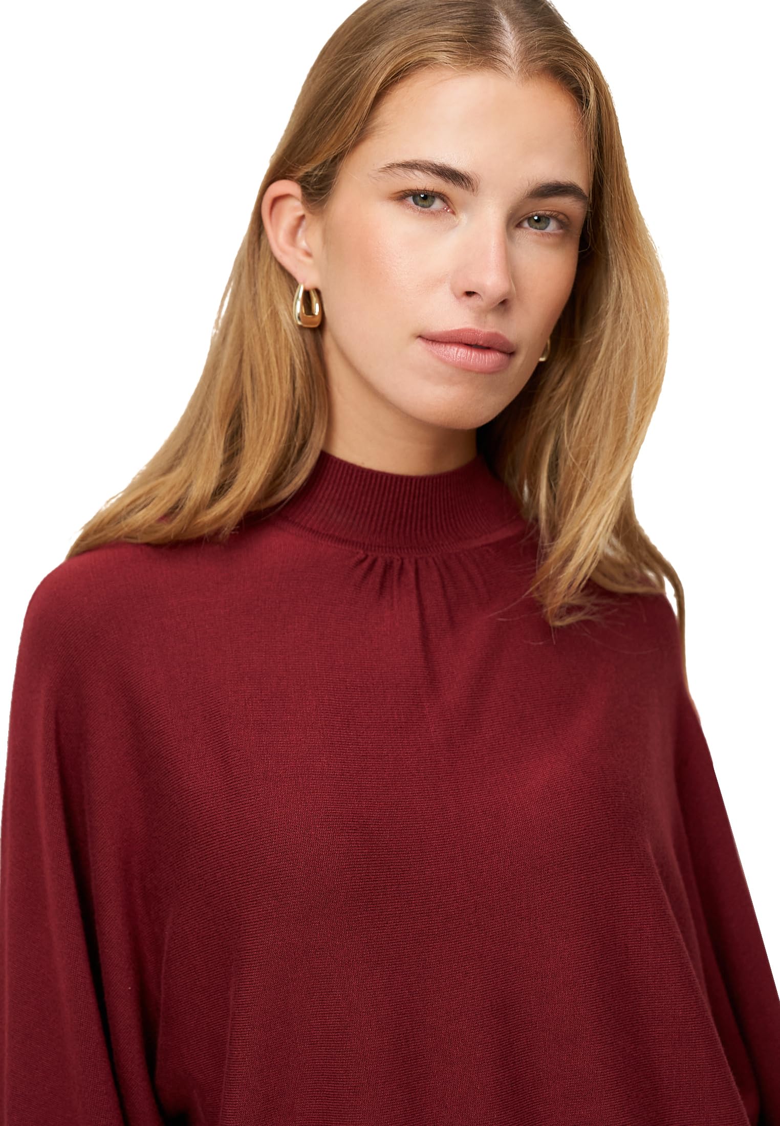 zero Feinstrickpullover Stehkragen Gr.40 Cabernet weich